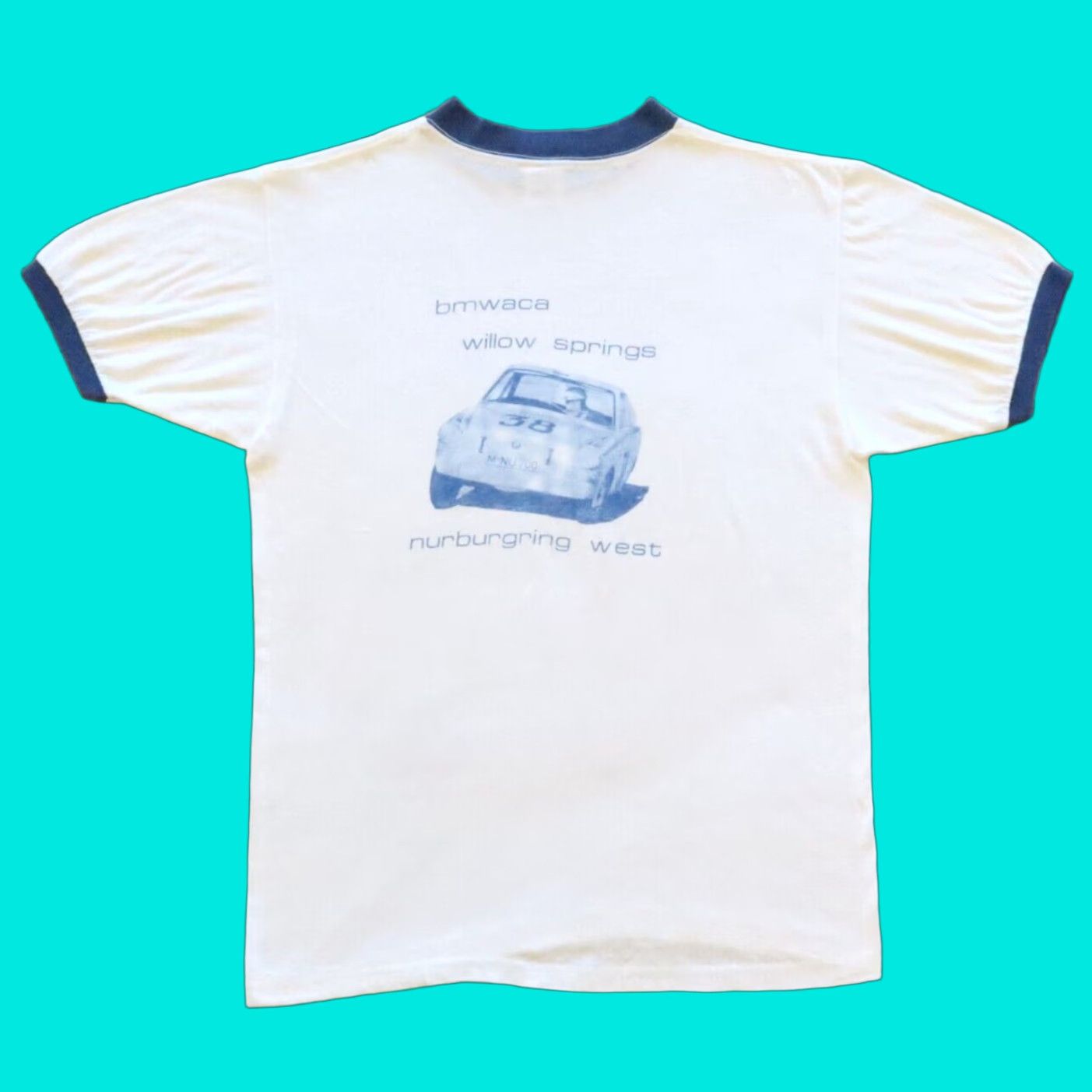 Vintage VINTAGE Bantam T-Shirt Men L White BMWACA Willow Springs Nurburgring West Ringer Tshirt Dietel Enterprise Size US L / EU 52-54 / 3 - 1 Thumbnail