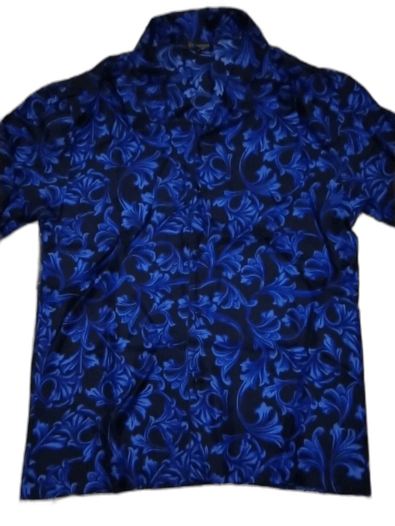 Versace Versace Blue Greek Print Silk Top - dmc Size M / US 6-8 / IT 42-44 - 1 Thumbnail