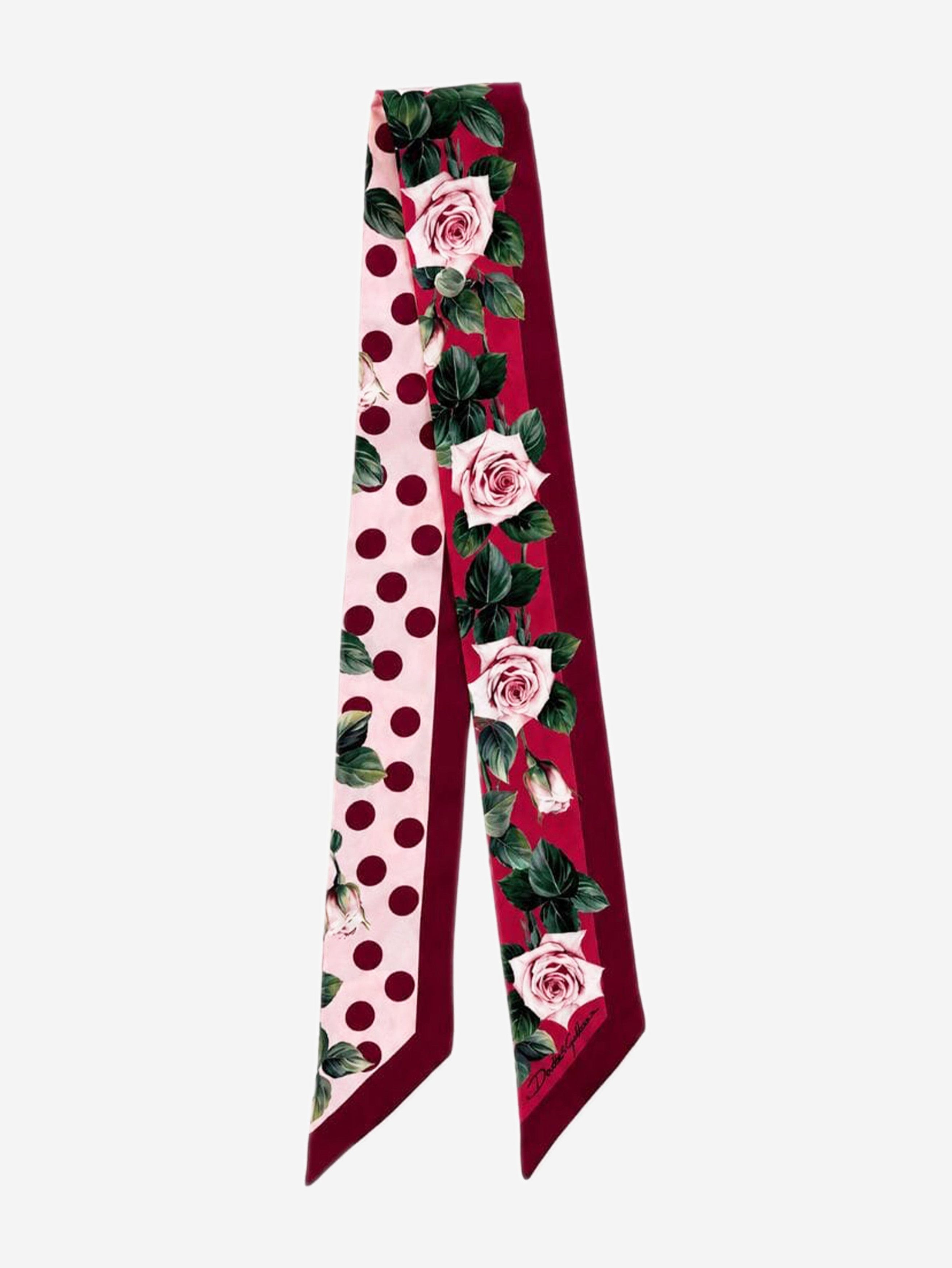 Dolce & Gabbana Red silk rose neck tie Size ONE SIZE - 1 Thumbnail