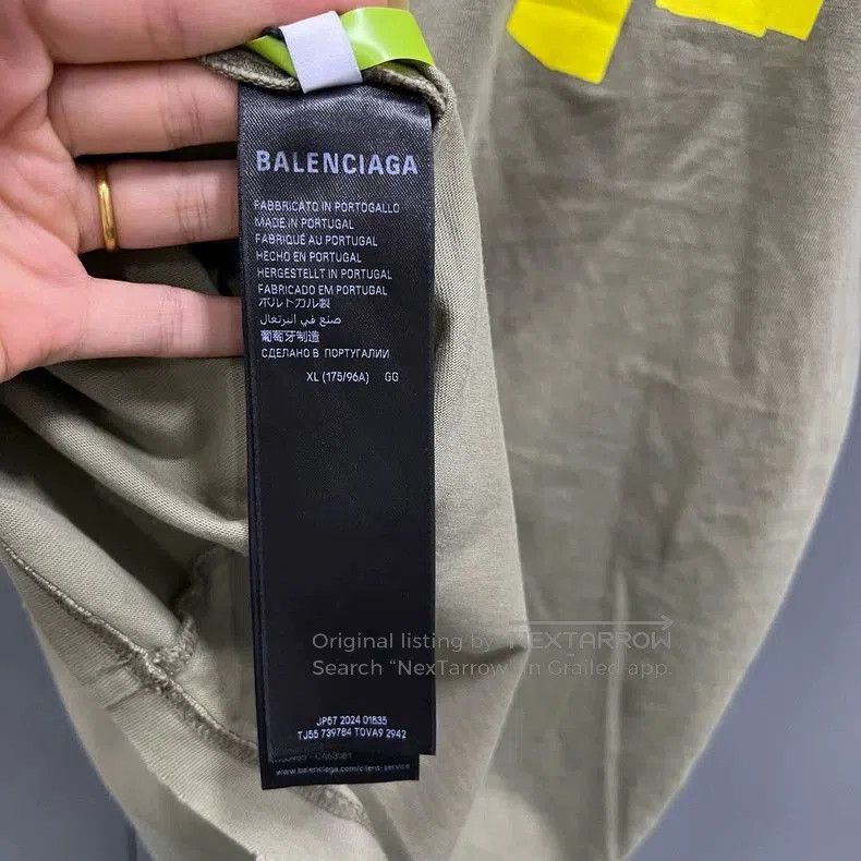 Balenciaga Balenciaga Washed Logo Short Sleeve Tee. Size US XL / EU 56 / 4 - 4 Thumbnail