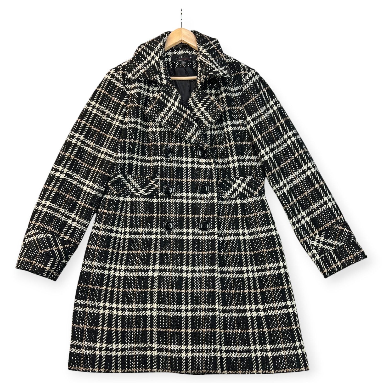 Other Giacca Womens Peacoat Tweed Prince of Wales Plaid Jacket XL Size XL / US 12-14 / IT 48-50 - 2 Thumbnail