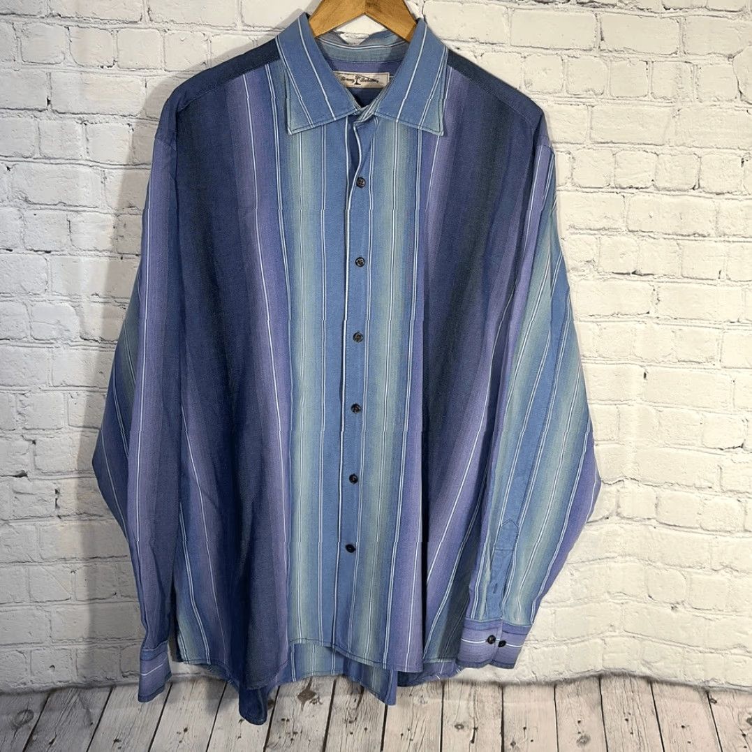 Tommy Bahama VINTAGE Tommy Bahama Shirt XL Men Long Sleeve Purple Blue Striped 100% Tencel Lyocell Button-Up Size US XL / EU 56 / 4 - 2 Thumbnail