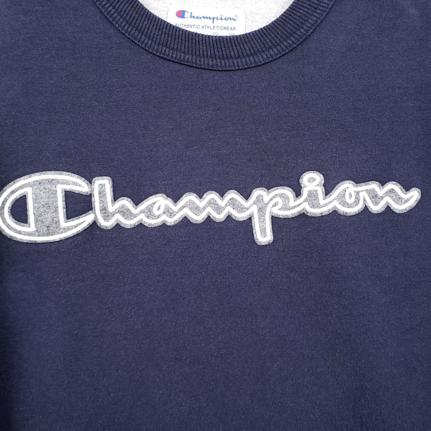 Champion Champion Sweatshirt Mens S Small Blue Crew Neck Pullover Fleece Spell Out Logo Size US S / EU 44-46 / 1 - 4 Thumbnail