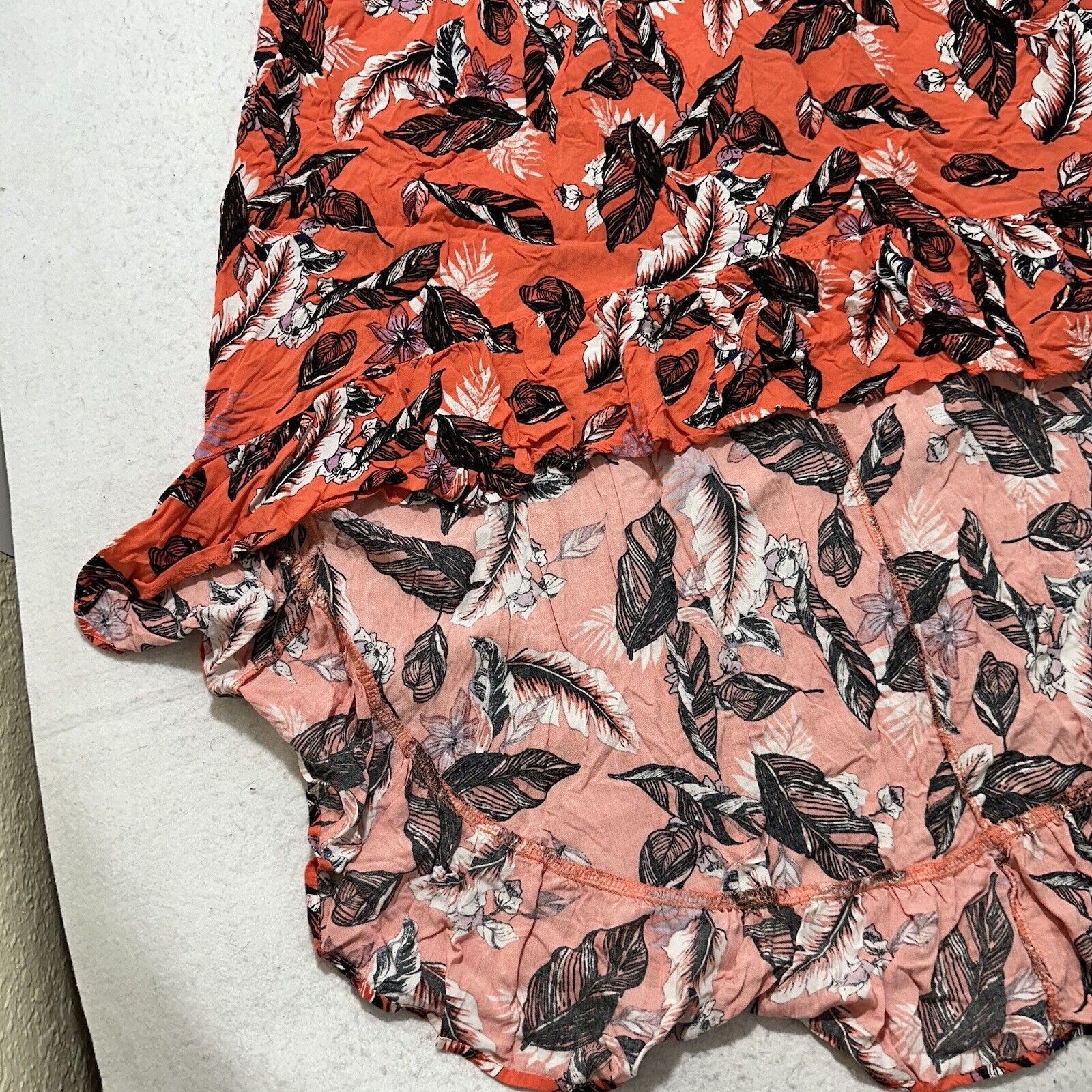 Other Xhilaration 1X Coral Pink Orange Floral High Low Dress Size XL / US 12-14 / IT 48-50 - 5 Thumbnail