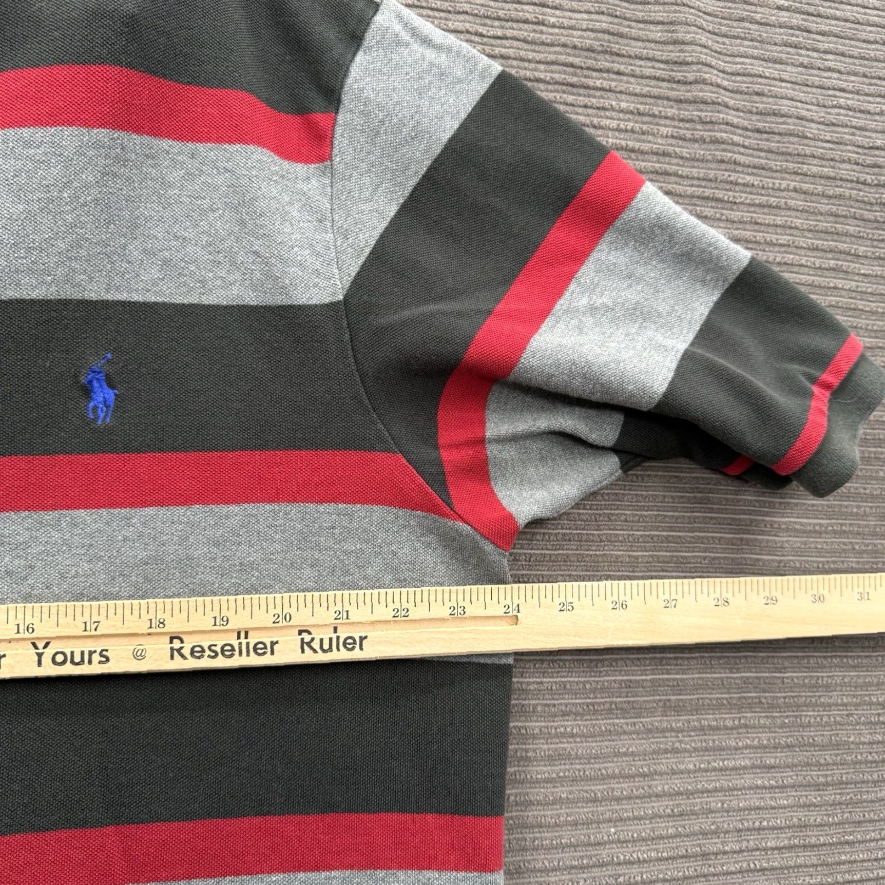 Ralph Lauren Polo Ralph Lauren Polo Shirt Men XL Tall Black Red Striped Cotton Golf Golfing Polo Shirt Men XL Tall Black Red Striped Cotton Golf Golfing Size US XL / EU 56 / 4 - 4 Thumbnail