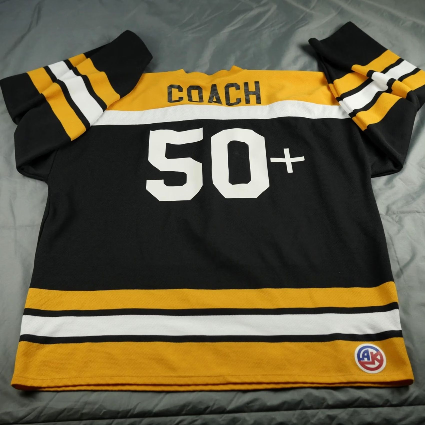 Vintage Athletic Knit Hockey Jersey Mens 2XL Black Yellow White Coach 50+ Made Canada Size US XXL / EU 58 / 5 - 5 Thumbnail