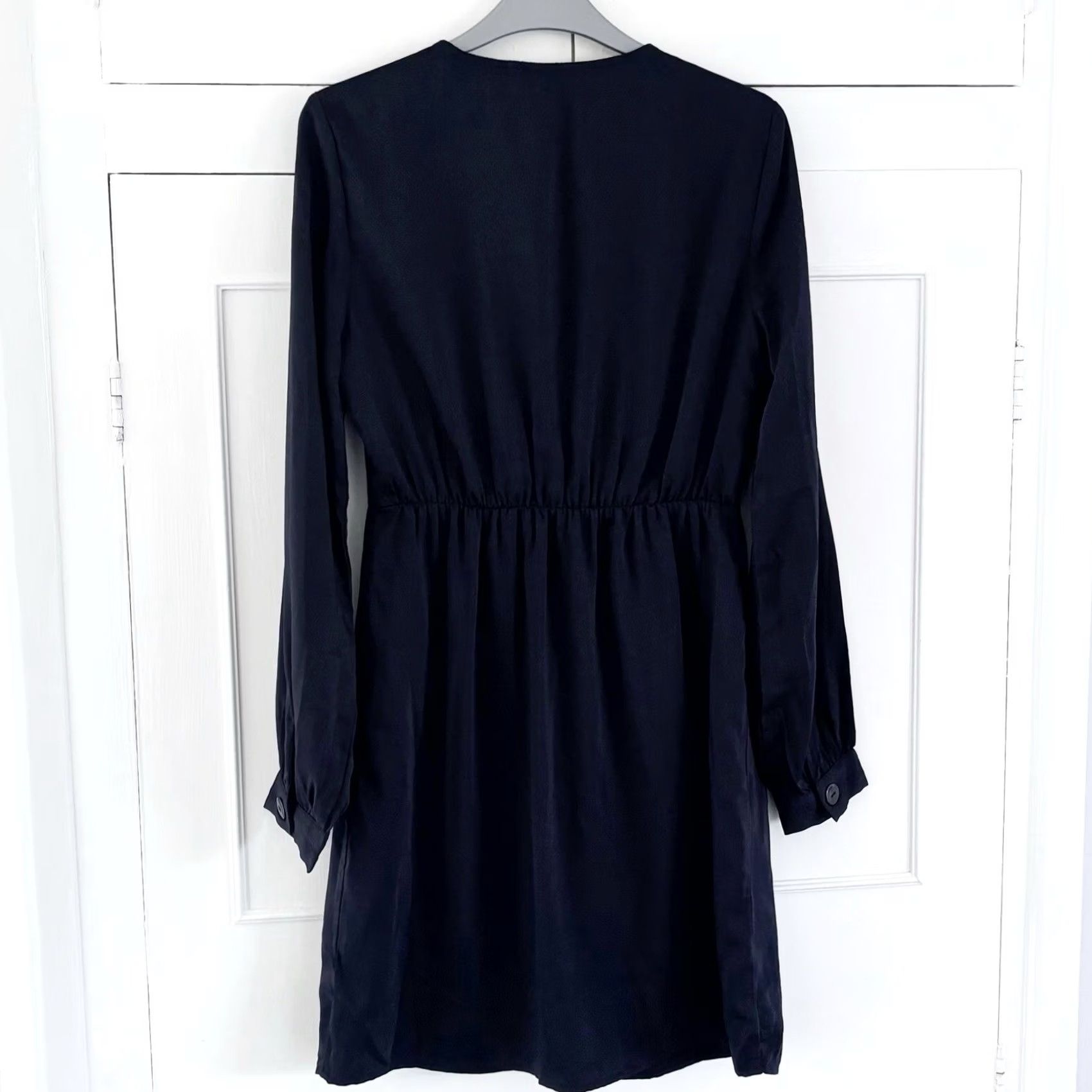 Vintage Vero Moda Dress Vmbaya L/S Short Women’s Small BNWT Navy Button Front Dress V-Neck Long Sleeve Size 28" / US 6 / IT 42 - 2 Thumbnail