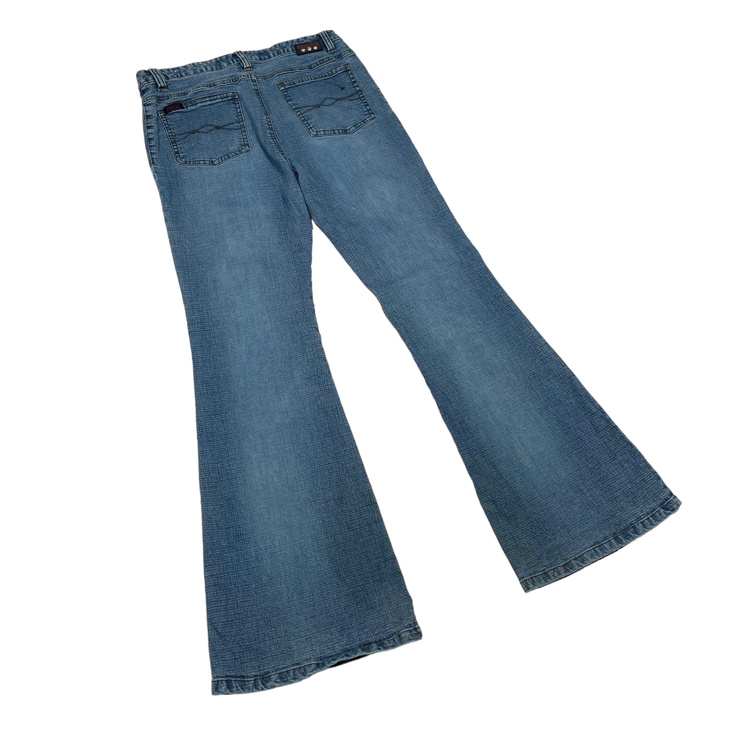 If Six Was Nine × KMRii × Tornado Mart Flare Lace Sick Punk Bell Bottom Denim Jeans Size US 27 - 5 Thumbnail