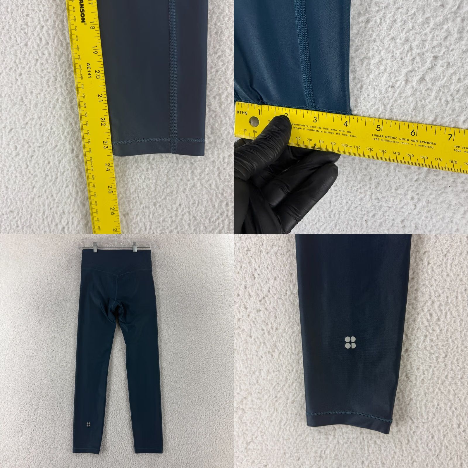 Sweaty Betty VINTAGE Sweaty Betty Leggings Womens Small Blue Green 7/8 Yoga Gym Stretch Activewear Slim Fit Women Size 28" / US 6 / IT 42 - 8 Thumbnail