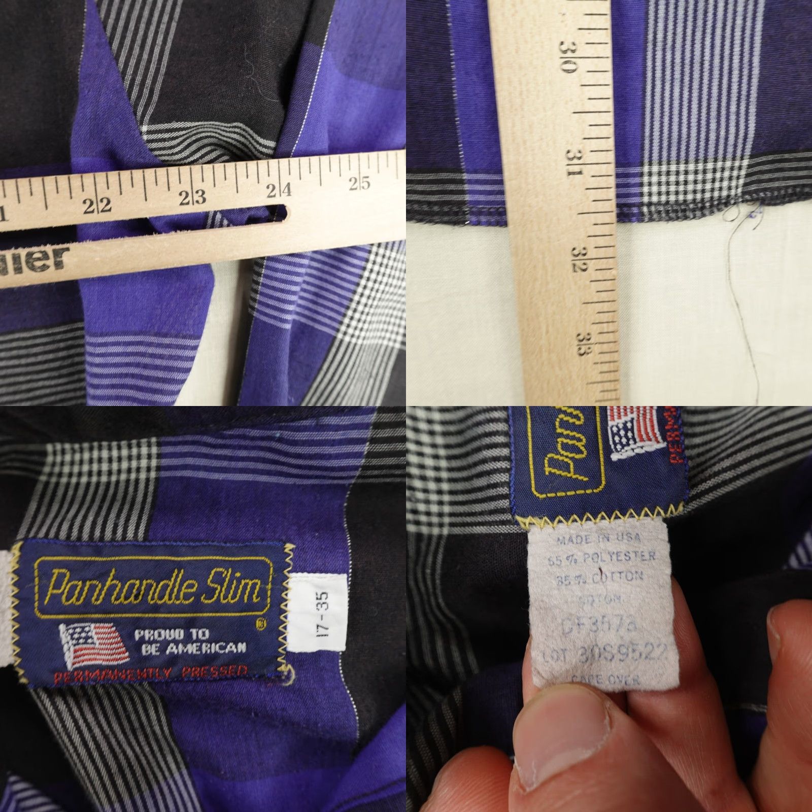 Vintage VINTAGE Panhandle Slim Shirt Mens XL Blue Plaid Western Pearl Snap Collared Button-Up 90s Cowboy Outdoor Jeans? Size US XL / EU 56 / 4 - 8 Thumbnail