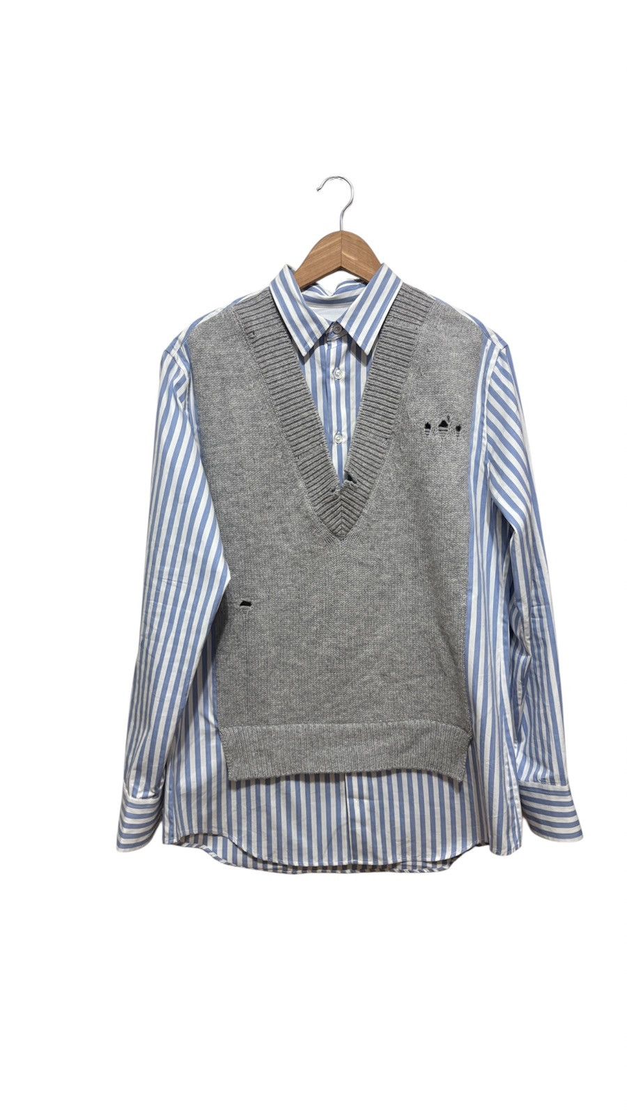 Maison Margiela Maison Margiela Spliced knit-detail shirt Size M / US 6-8 / IT 42-44 - 3 Thumbnail