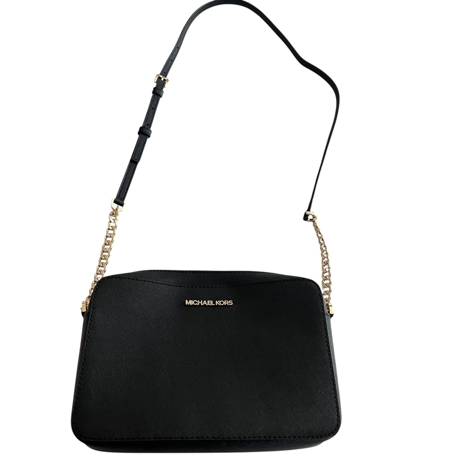 Michael Kors Michael Kors Black Jet Set Large Saffiano Crossbody Bag Size ONE SIZE - 1 Thumbnail
