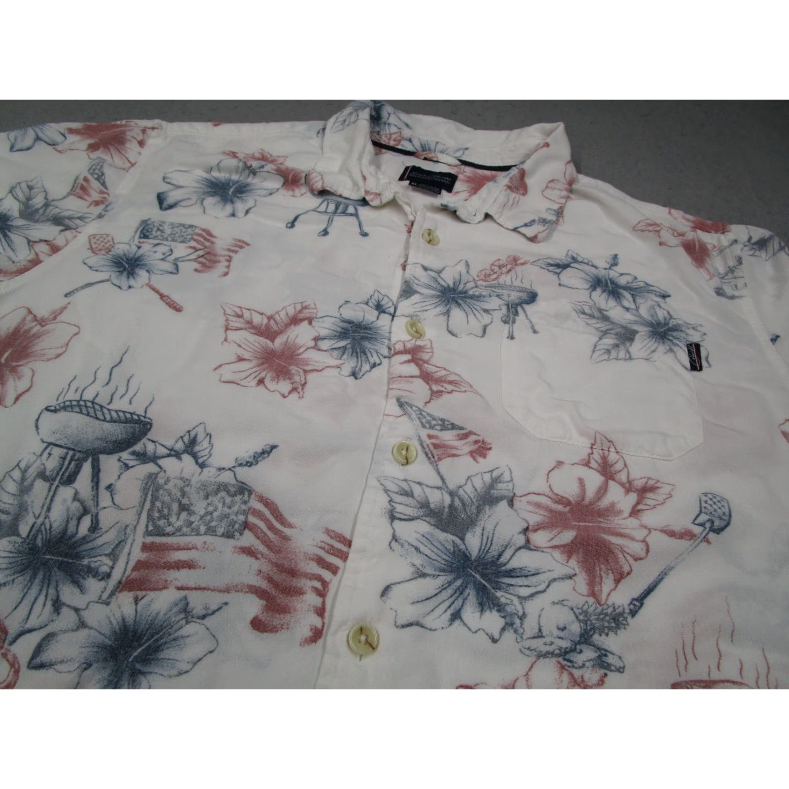 Vintage Jack ONeill Shirt Men Extra Large White Grill Master Button Up Hawaiian BBQ Tiki Mens Size US XL / EU 56 / 4 - 2 Thumbnail