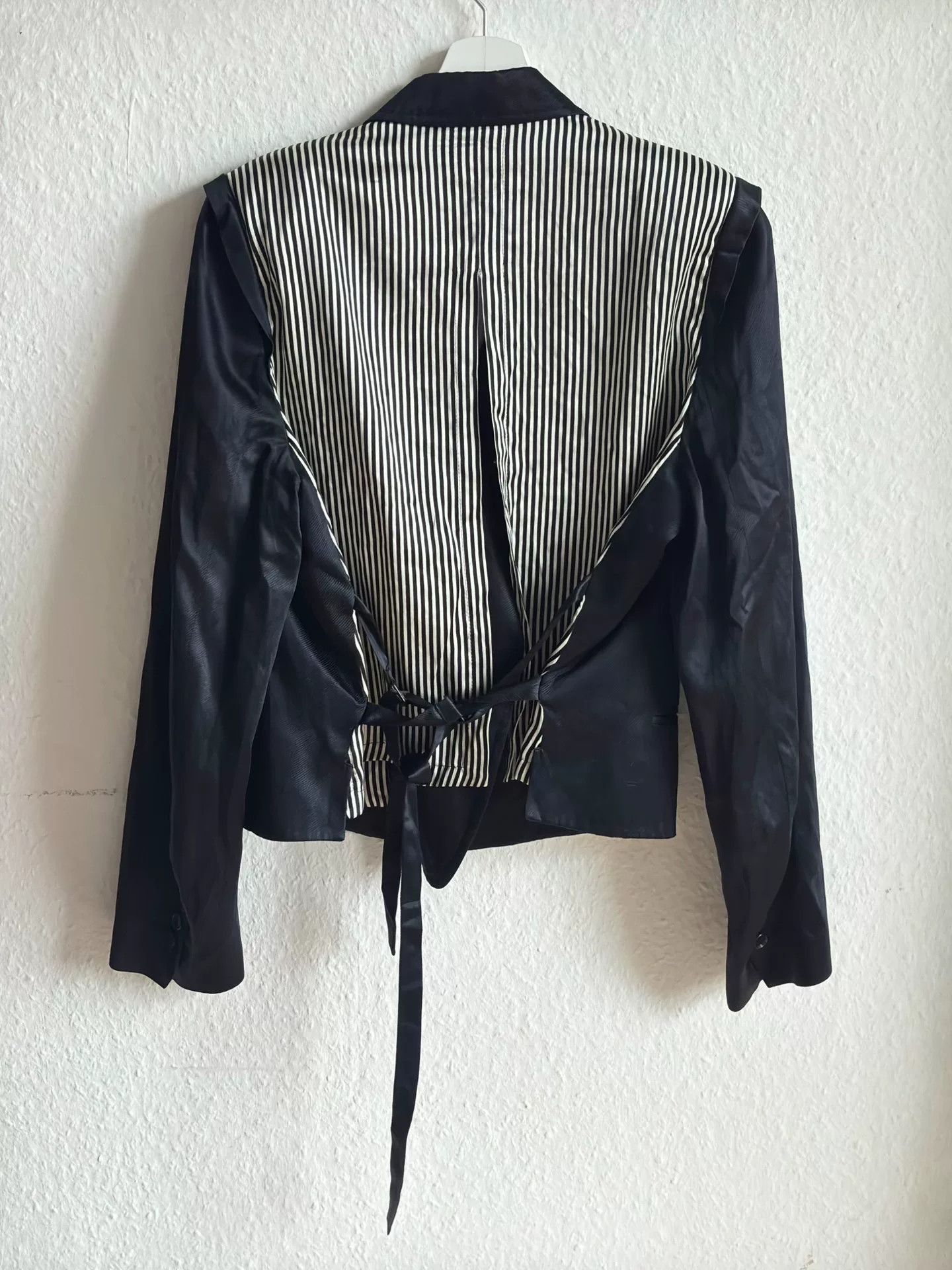 Ann Demeulemeester Ann Demeulemeester Navy Striped Army Jacket Size US XXS / EU 40 - 4 Thumbnail