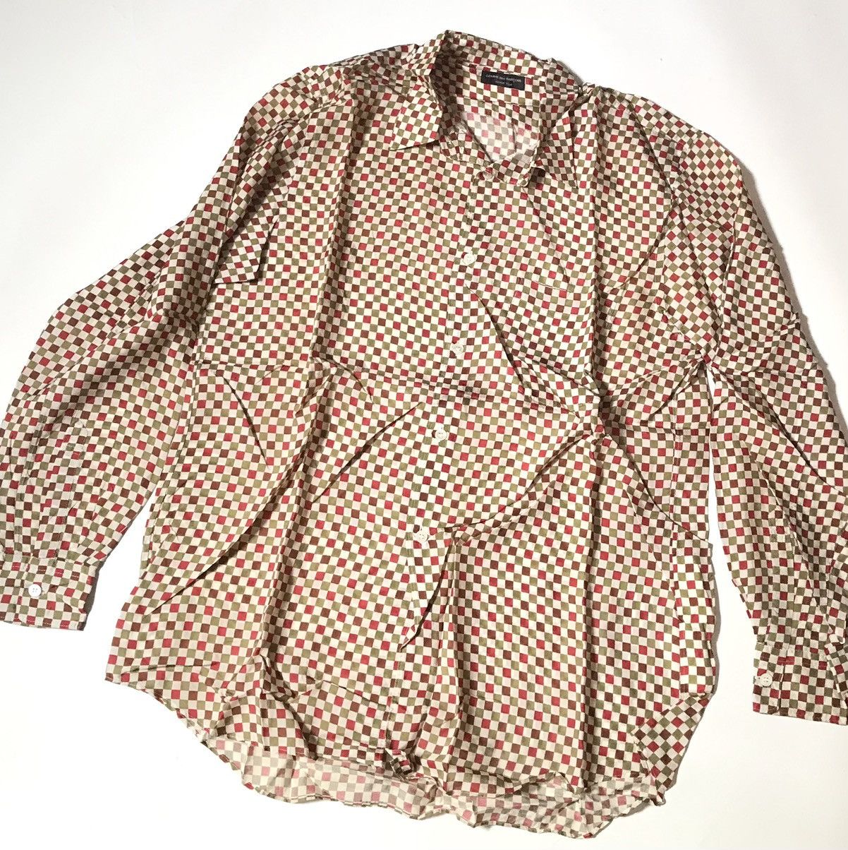 Comme des Garcons Cdg homme plus AD2001 flowy checkered button up Size US M / EU 48-50 / 2 - 3 Thumbnail