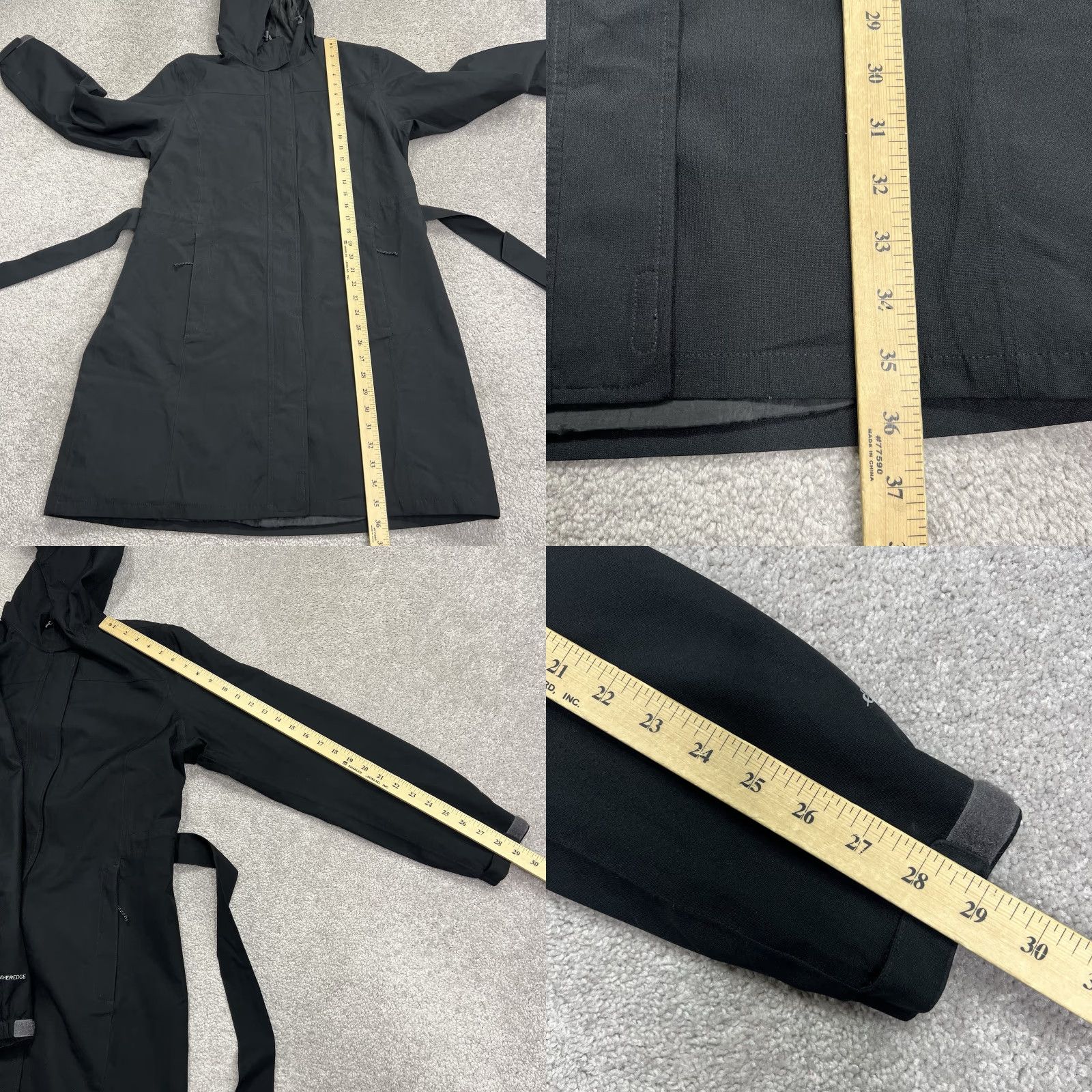 Eddie Bauer VINTAGE? Eddie Bauer Jacket Womens Large Black WeatherEdge Hooded Belted Rain Coat Shell Full Zip Size L / US 10 / IT 46 - 9 Thumbnail