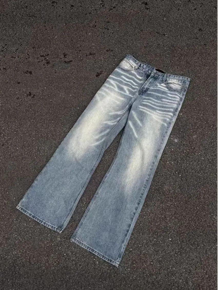 Designer × Japanese Brand Washed Faded Blue Wide Leg Denim Trousers Size US 30 / EU 46 - 2 Thumbnail