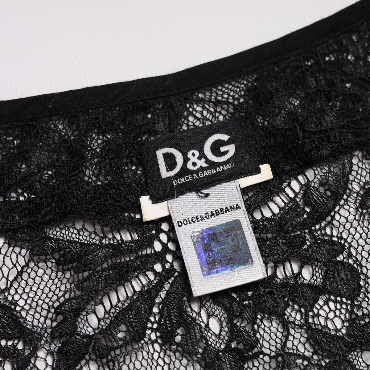 Dolce & Gabbana Dolce Gabbana Lace Top Black Sexy Fishnet Cocktail Couture Size S / US 4 / IT 40 - 16 Thumbnail