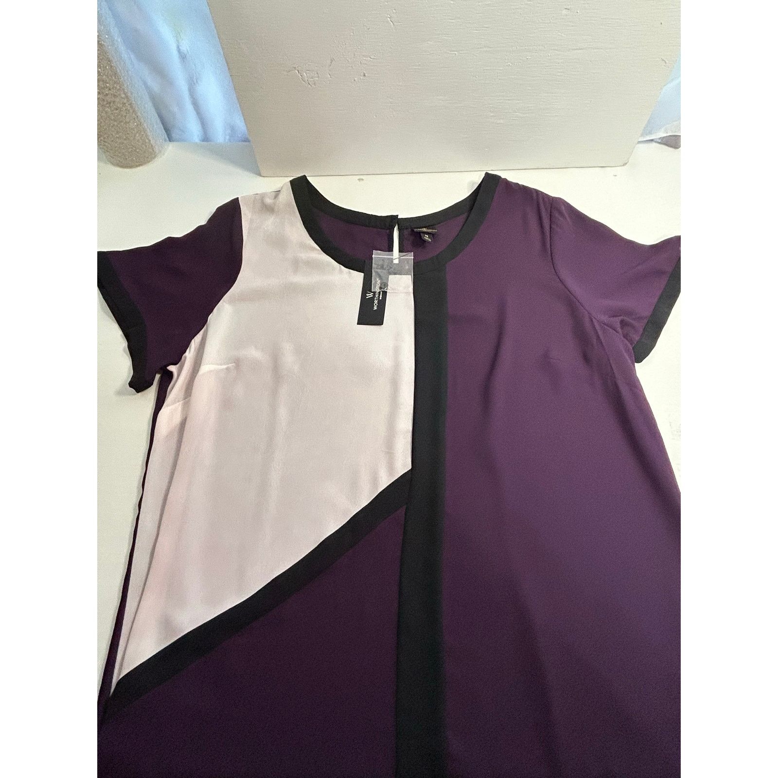 Worthington Worthington 1X NWT Sheer Colorblock Blouse Keyhole Back Size XXL / US 16-18 / IT 52-54 - 10 Thumbnail