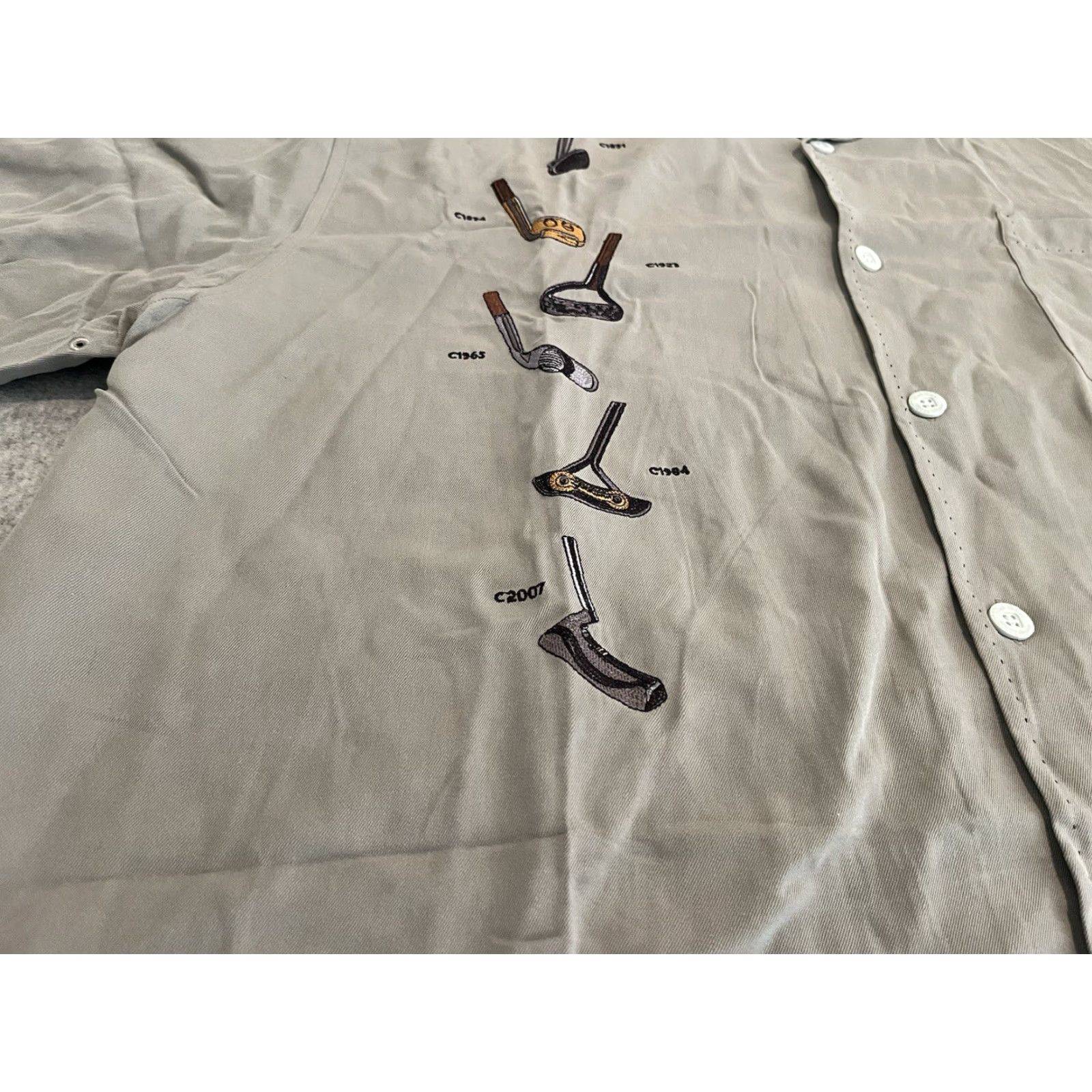 Nat Nast Nat Nast Limited Edition Embroidered Silk Shirt Short Game Golf Mens 2XL Gray Short Sleeve Button-Up Size US XXL / EU 58 / 5 - 4 Thumbnail