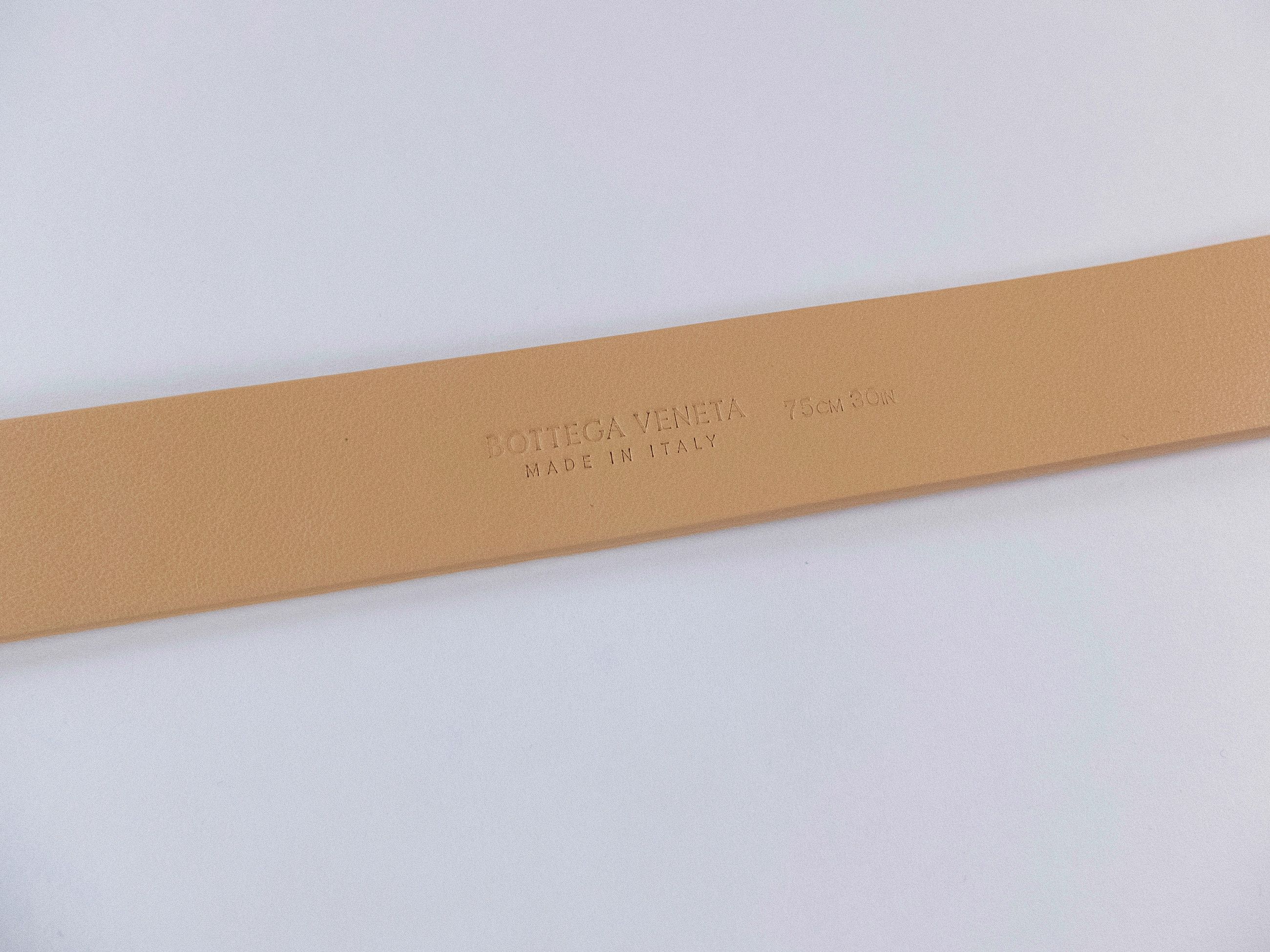Bottega Veneta BOTTEGA VENETA almond beige leather belt with gold buckle 75 Size ONE SIZE - 4 Thumbnail