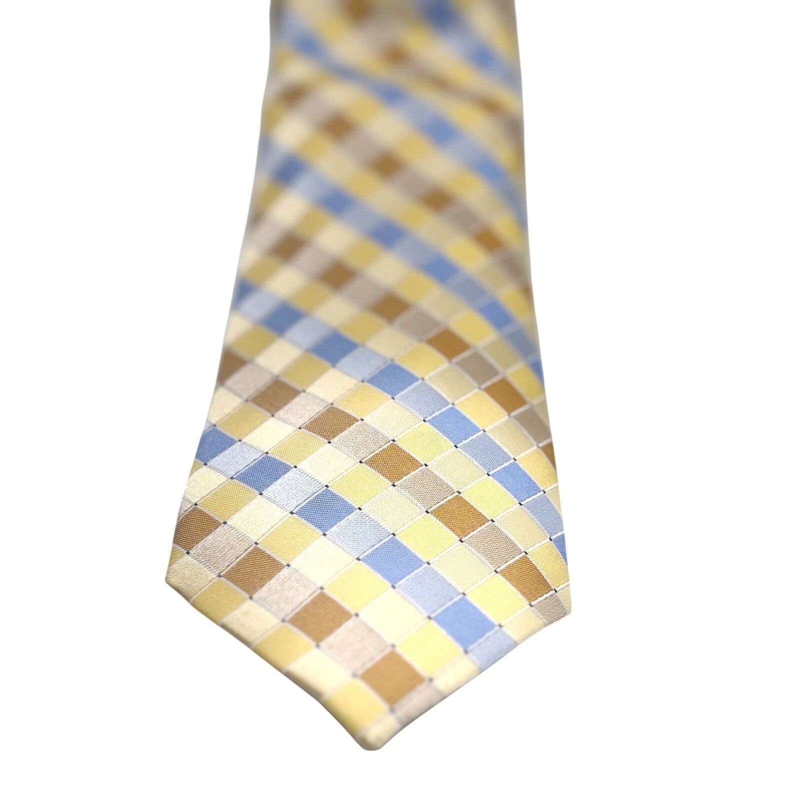 Perry Ellis Perry Ellis Portfolio Stolk Geo Slim Silk Tie, Yellow, OS Size ONE SIZE - 5 Thumbnail
