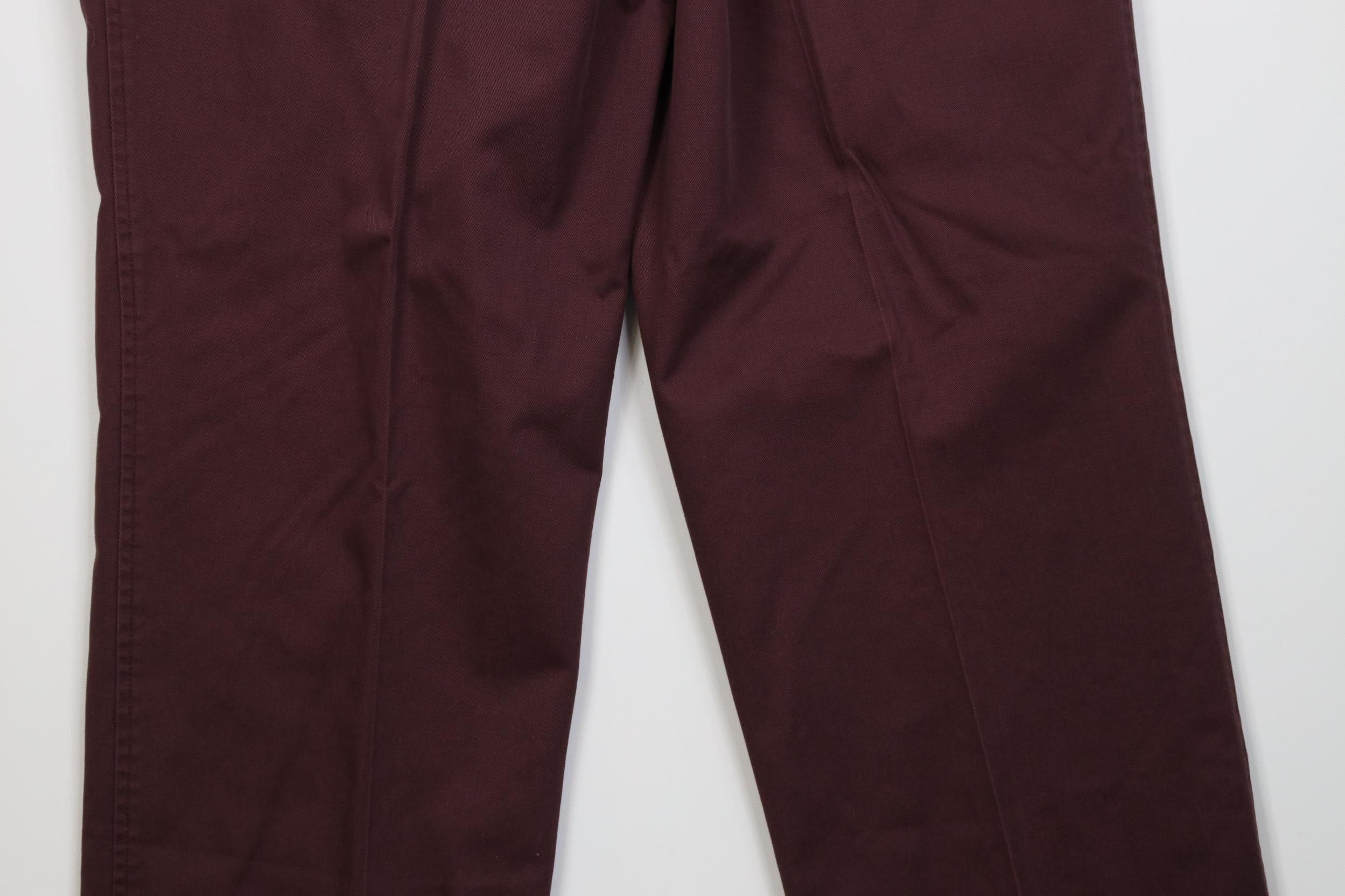 Vintage Vintage 90s Streetwear Wide Leg Chino Pants Cotton Maroon Size US 36 / EU 52 - 11 Thumbnail