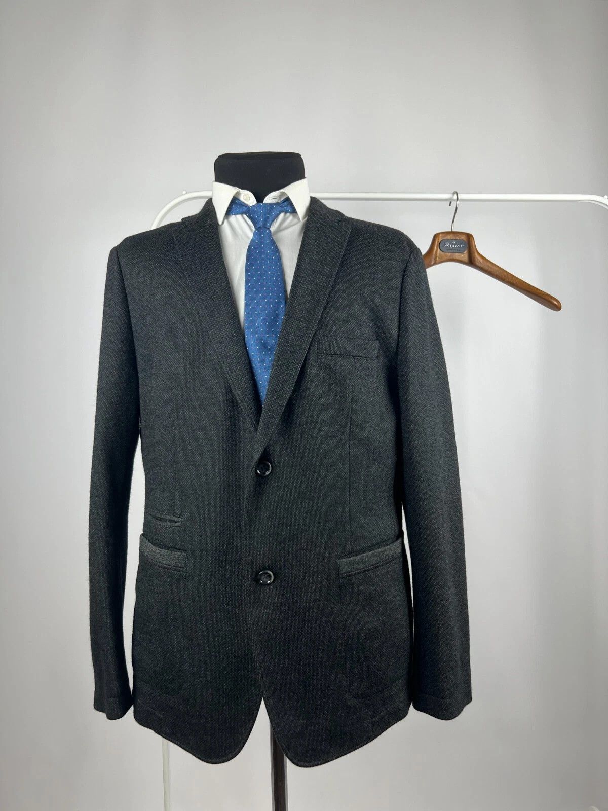 Hugo Boss Hugo Boss Men's Dark Gray Unlined Slim Fit Blazer Jacket Size 46R - 1 Thumbnail