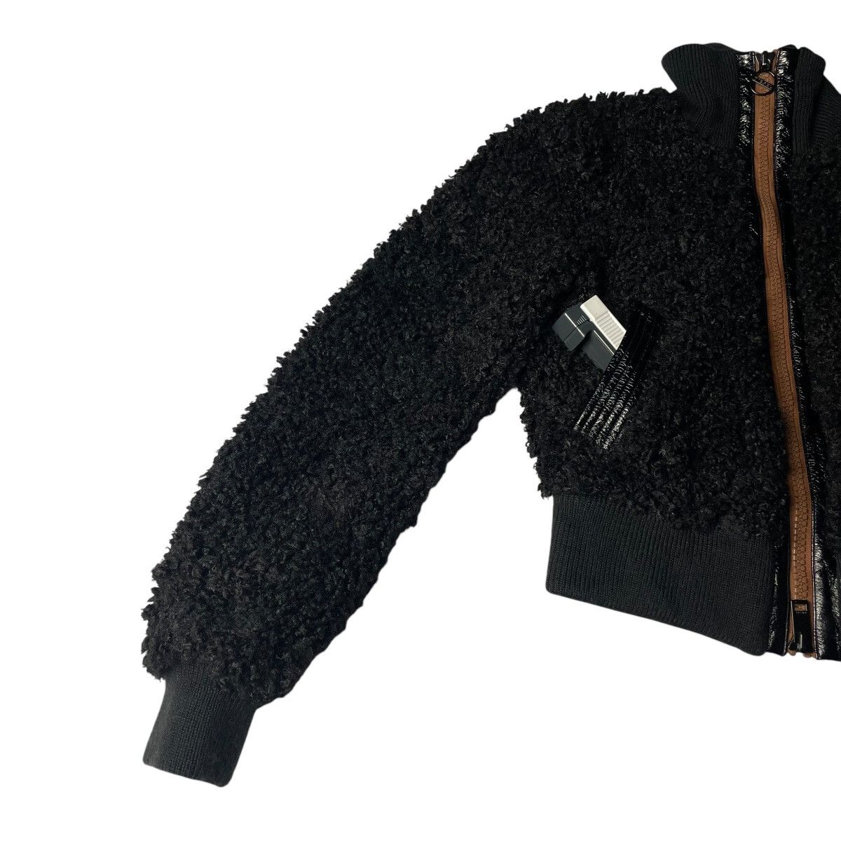 Diesel DIESEL FLEECE + LEATHER FULL ZIP BOMBER JACKET Size US S / EU 44-46 / 1 - 4 Thumbnail