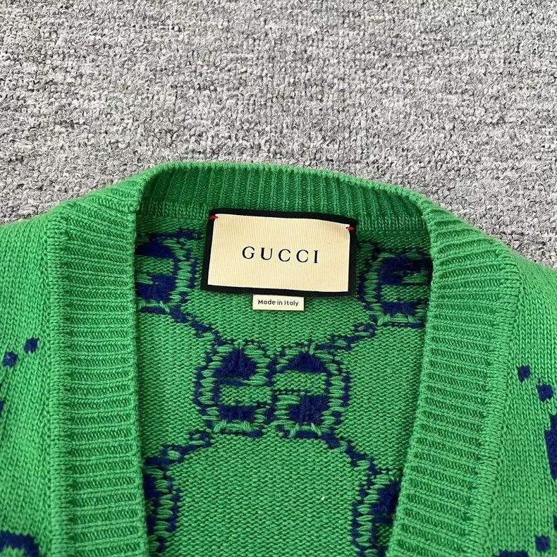 Gucci Gucci Green Knit Cardigan with Double G Print-2506 Size S / US 4 / IT 40 - 5 Thumbnail