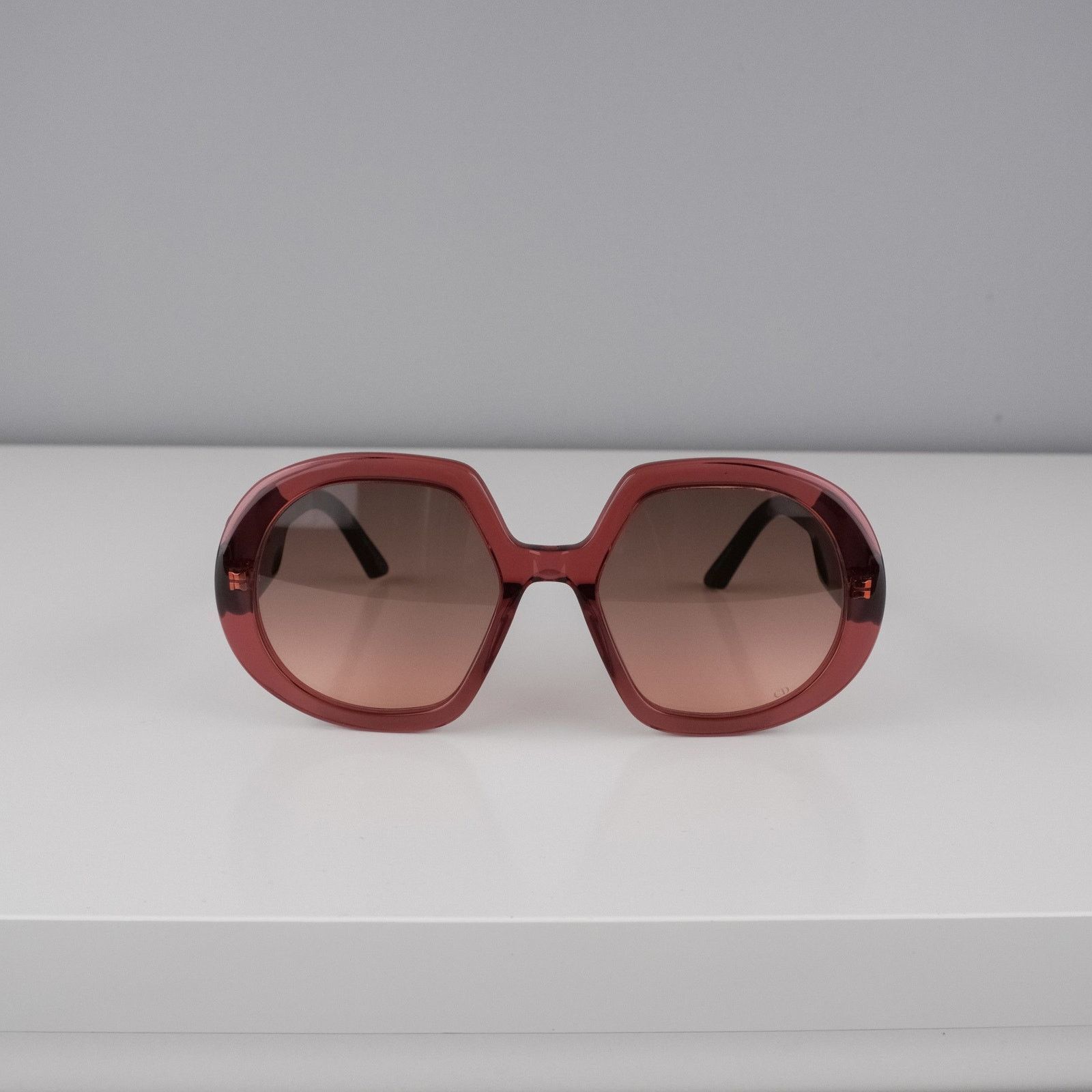 Dior Dior cd gold logo transparent red oversized oval sunglasses Size ONE SIZE - 2 Thumbnail