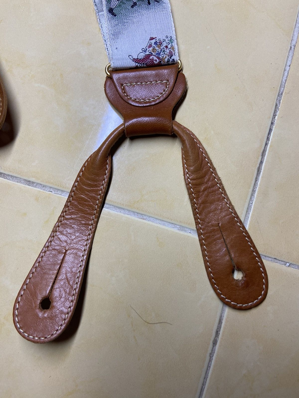 Trafalgar × Vintage TRAFALGAR SUSPENDER LET’S PLAY BASEBALL SILK LEATHER Size ONE SIZE - 4 Thumbnail