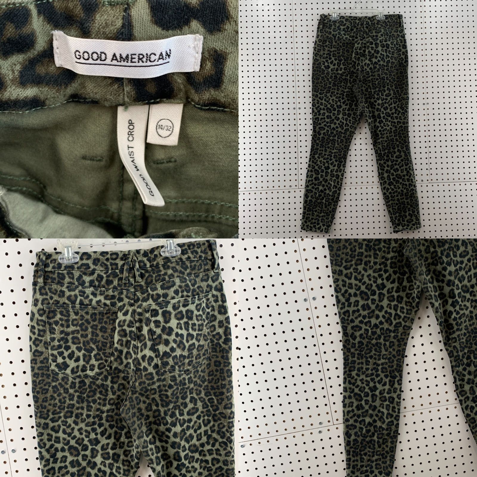 Good American Good American Sage Leopard Goodlegs Crop Skinny Jeans SZ 14 29x27.5 Size 29" - 8 Thumbnail