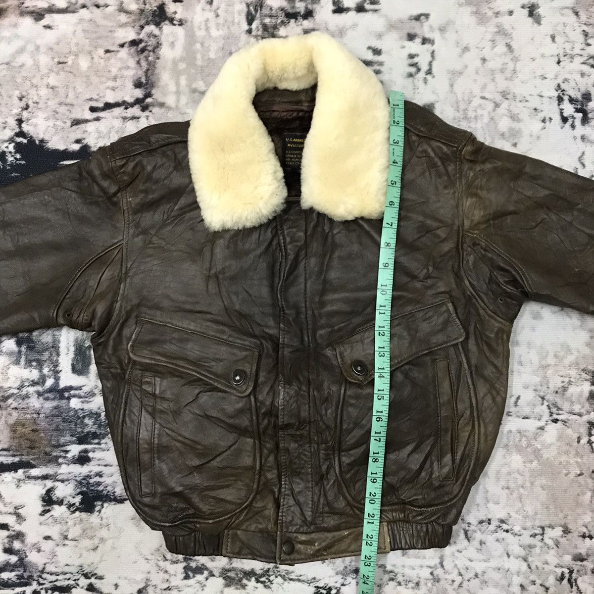 Vintage Vintage U.s Armed Force Aviator Leather Jacket Sherpa Size US S / EU 44-46 / 1 - 16 Thumbnail