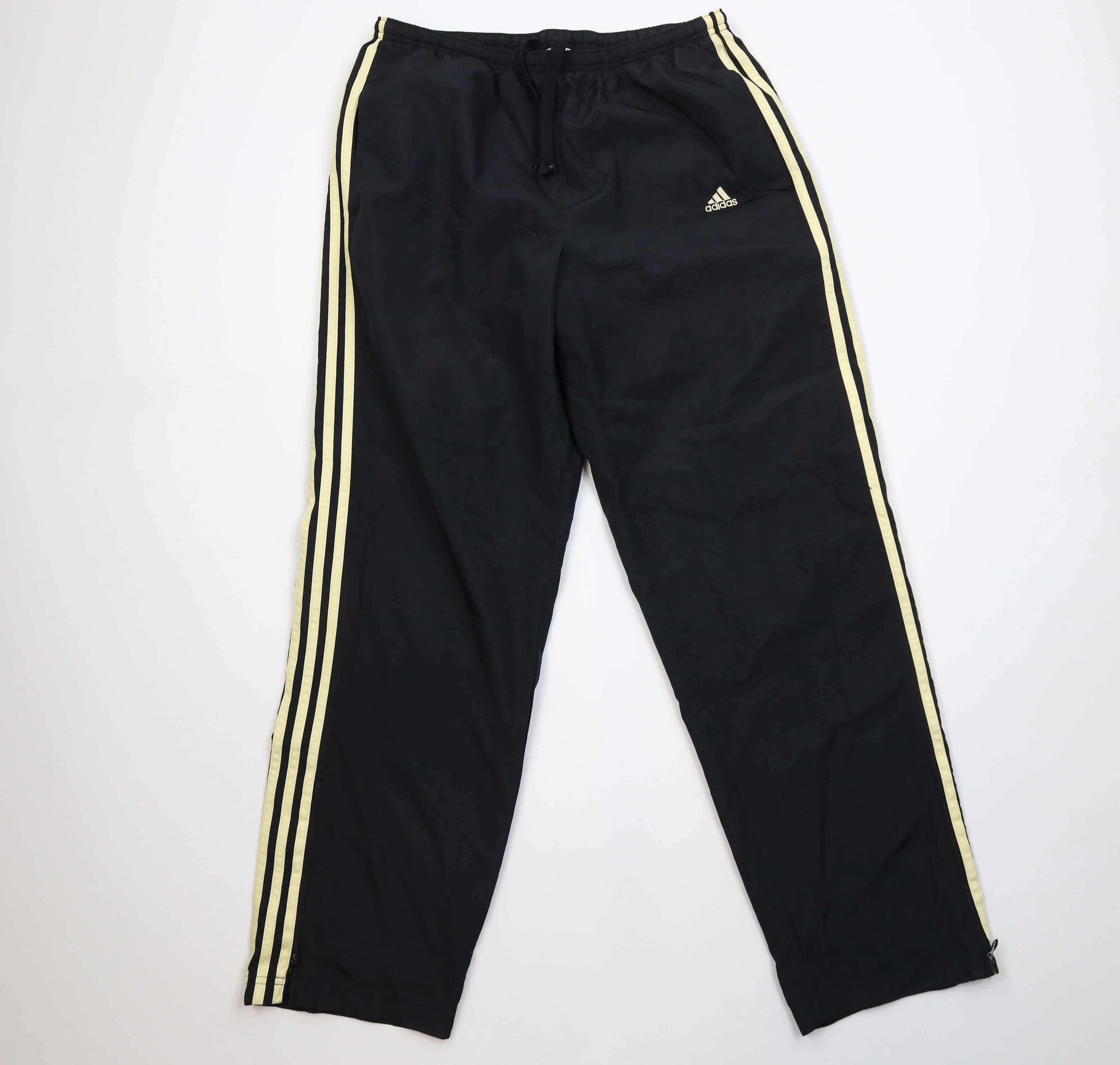Adidas Vintage Y2K Adidas Striped Lined Wide Leg Windbreaker Pants Size 30" / US 8 / IT 44 - 1 Thumbnail