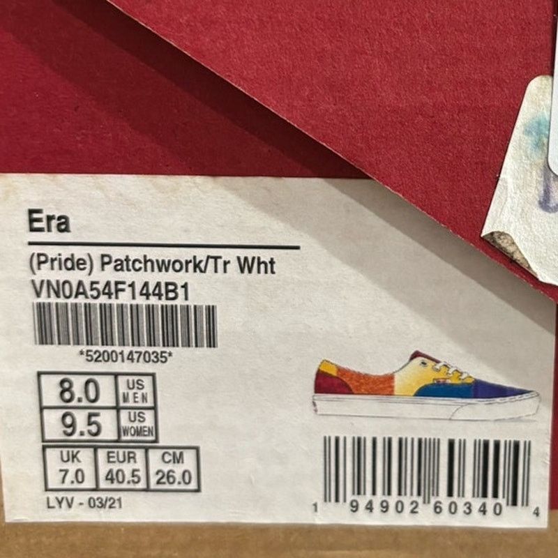 Vans VANS Era "PRIDE" (Multi-Color / Patchwork) Women SZ 9.5 Size US 9.5 / IT 39.5 - 6 Thumbnail