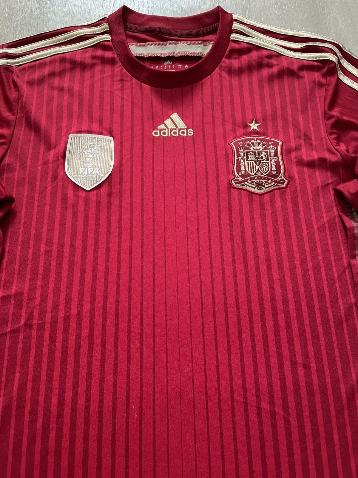 Adidas 2014-15 Spain Team World Cup Home Jersey Adidas Sz L *flaws Size US L / EU 52-54 / 3 - 3 Thumbnail