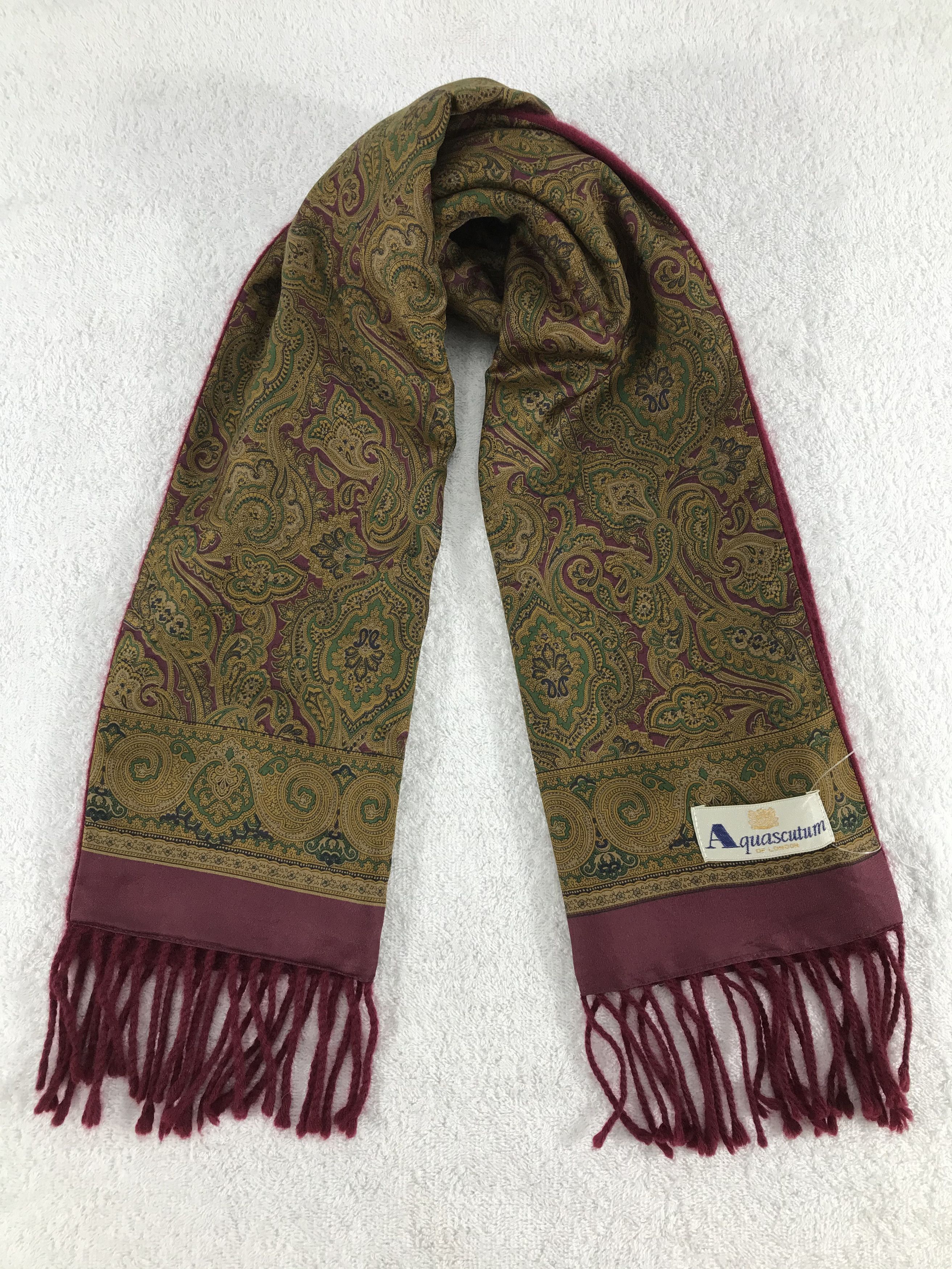 Aquascutum × Vintage Aquascutum Scarf / Muffler / Neckwear - WW1484 Size ONE SIZE - 1 Thumbnail