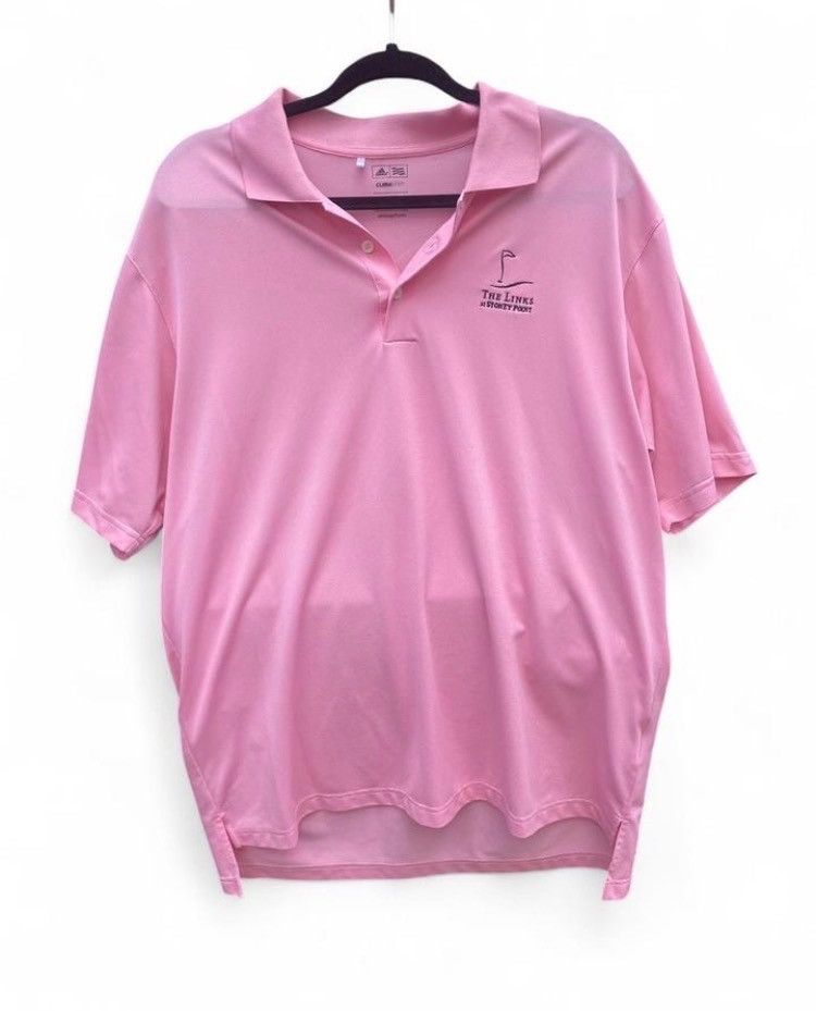 Adidas Adidas Pink Embroidered Golf Polo Shirt Men's Large Size US L / EU 52-54 / 3 - 1 Thumbnail