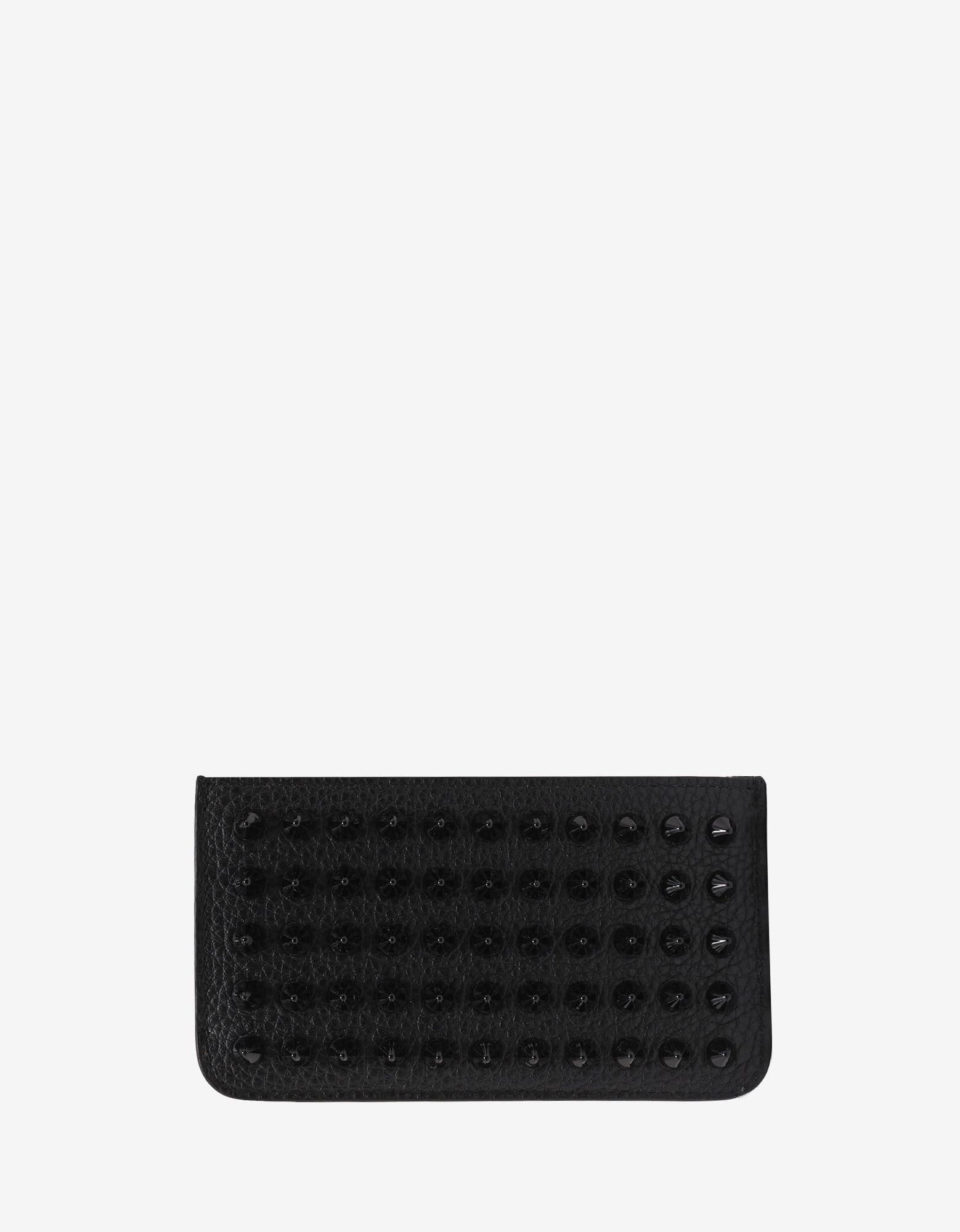 Christian Louboutin Credilou Black Leather SpikesCard Holder