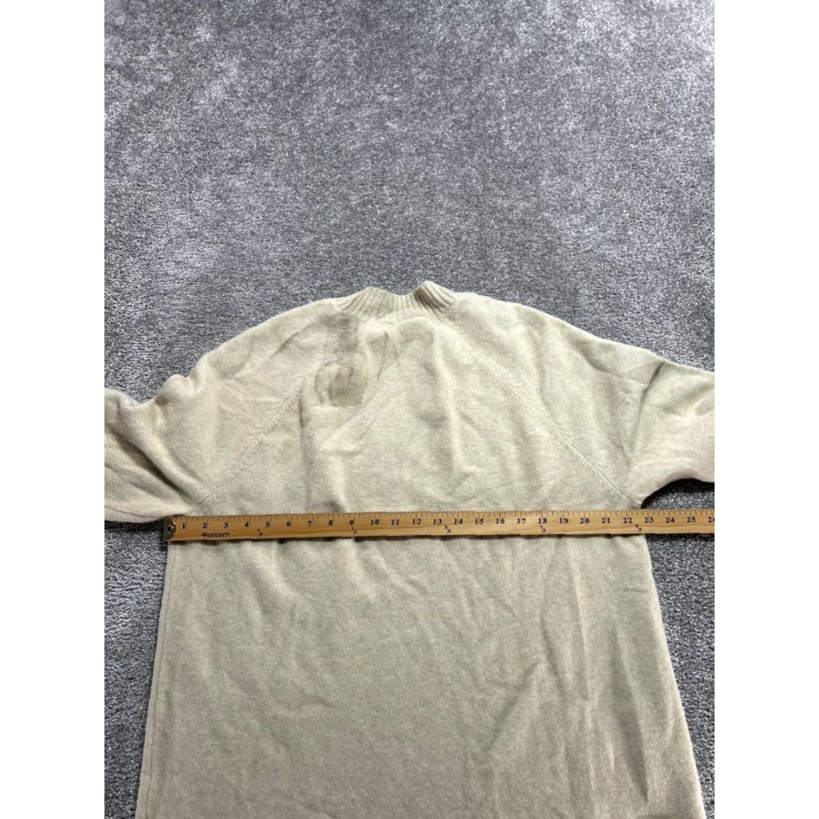 Express Express Sweater Men XL Beige Wool Stretch Tight Knit Mock Neck Raglan Sleeve Pullover Casual Size US XL / EU 56 / 4 - 7 Thumbnail
