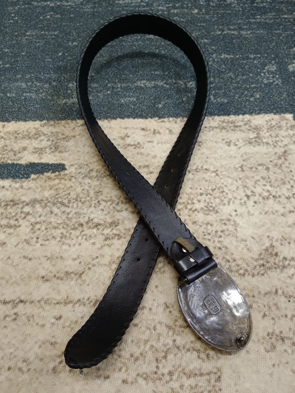 BIGI × Leather MENS BIGI BUCKLE BELT LEATHER FLORAL MOTIF Size ONE SIZE - 4 Thumbnail