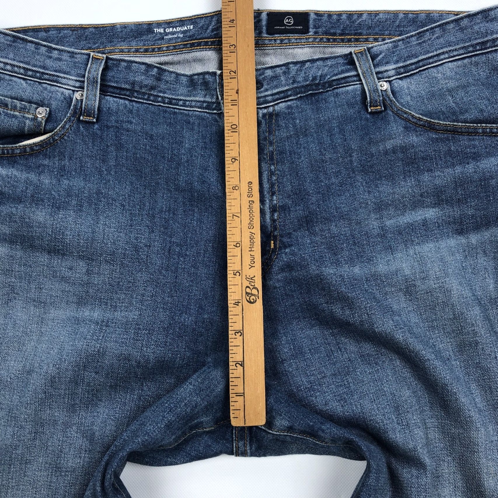 Denime AG Adriano Goldschmied The Graduate Jeans 40x32 Tailored Slim Straight Denim Blue Mens Size US 40 / EU 56 - 7 Thumbnail