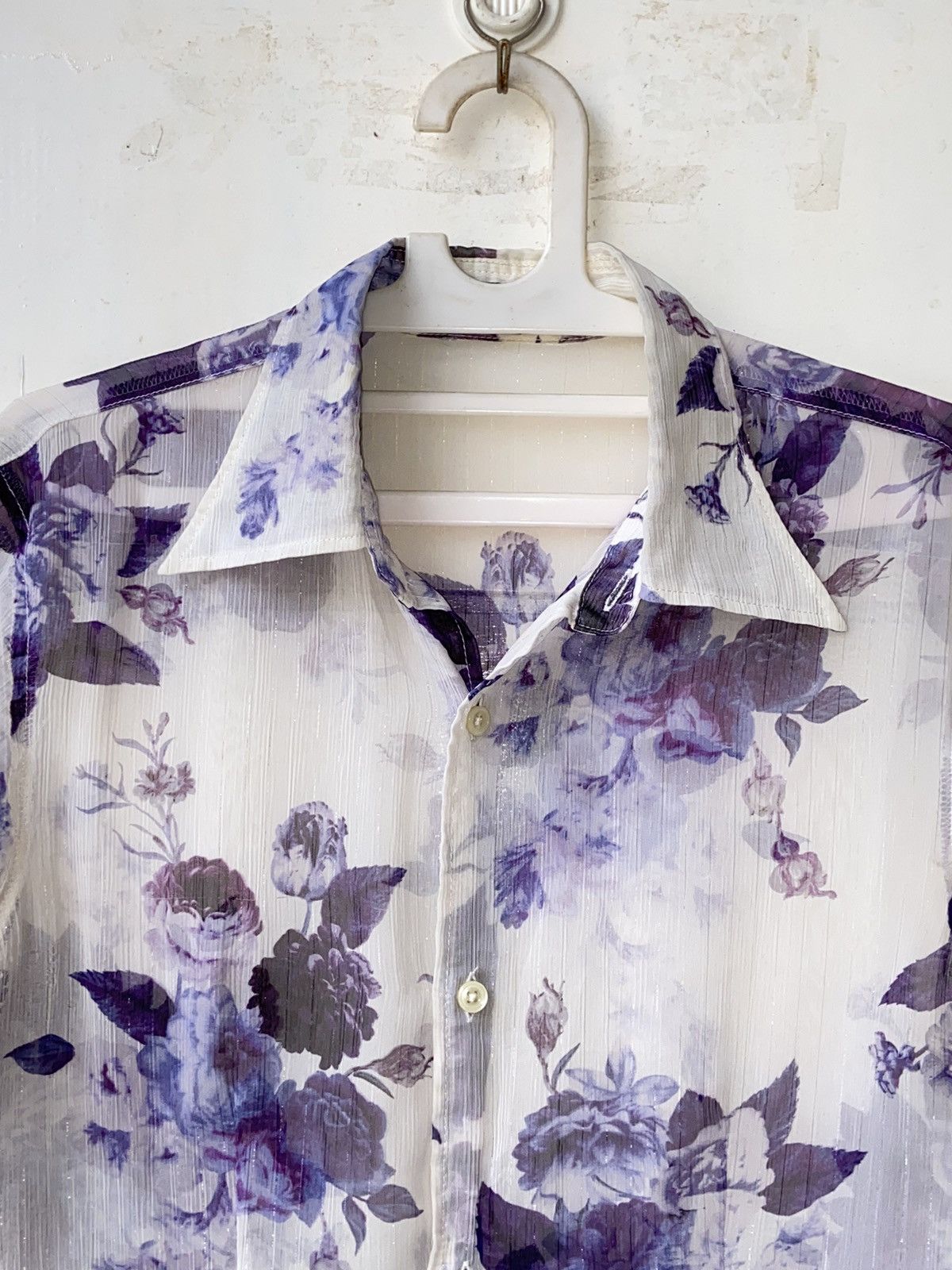 Tornado Mart TORNADO MART Flower Patterned Mesh Shirt Size US S / EU 44-46 / 1 - 13 Thumbnail