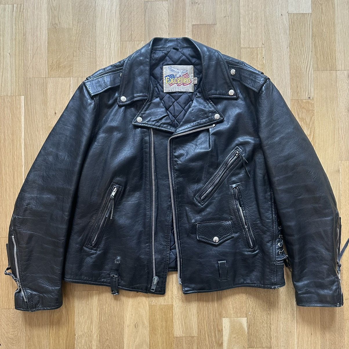 Vintage Vintage Excelled Motorcycle Leather Jacket Size US XL / EU 56 / 4 - 1 Thumbnail