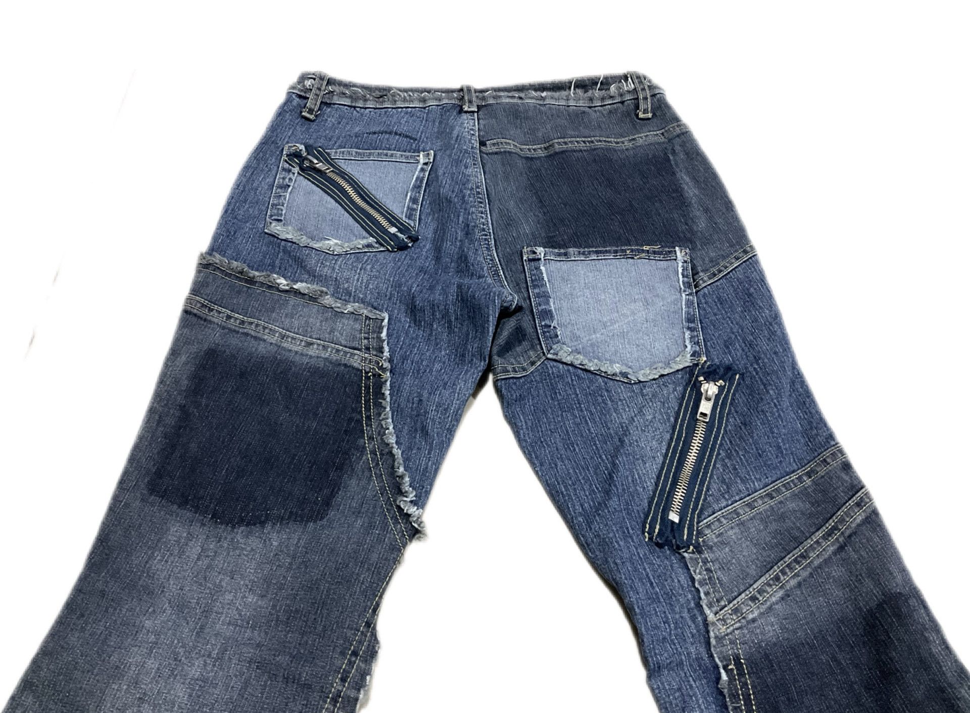 14th Addiction × Hysteric Glamour × If Six Was Nine 🔥Sick Y2K Haphazard Crazy Pockets Patchwork Flare Denim Size US 27 - 7 Thumbnail