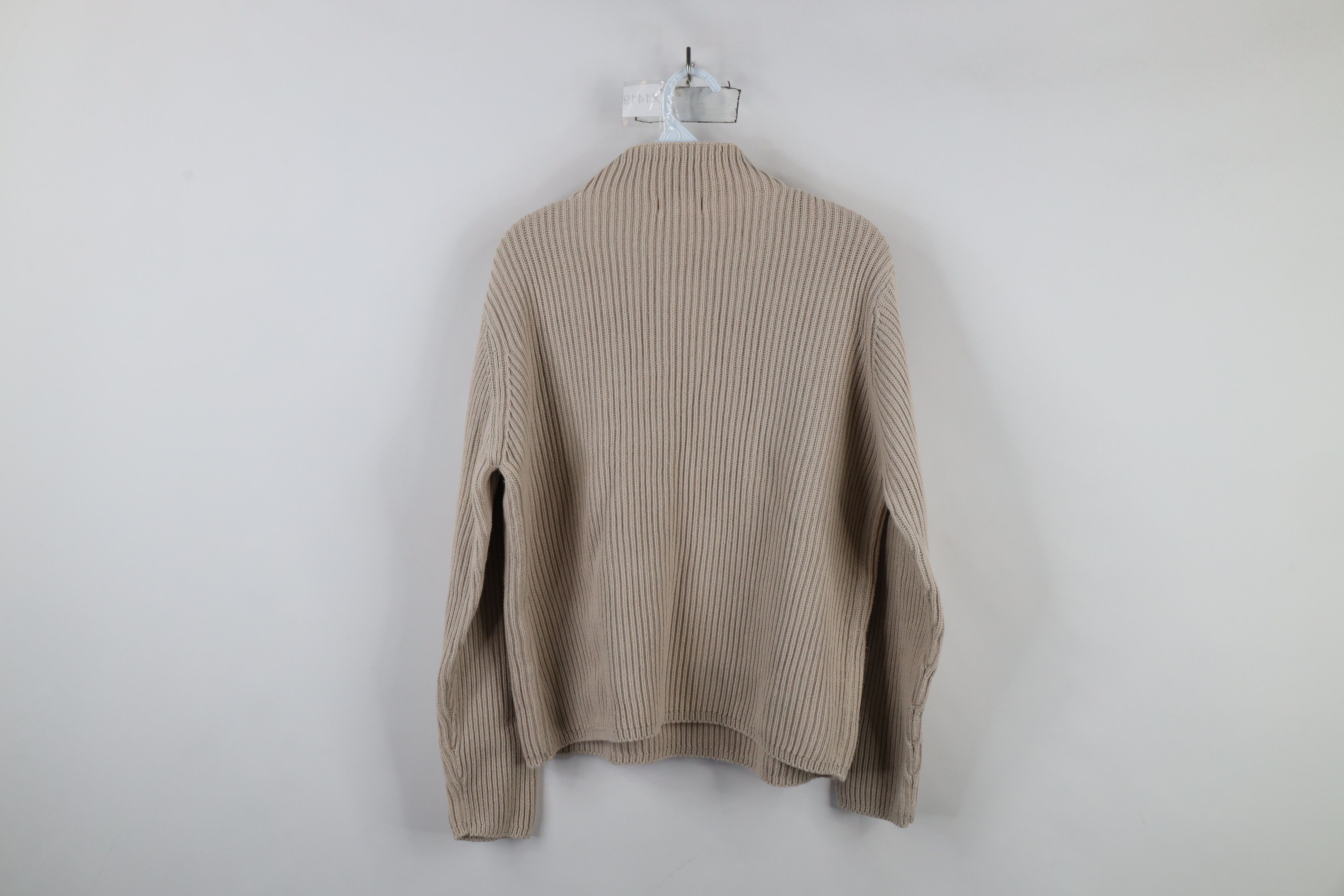 Vintage Vintage 90s Streetwear Cotton Ribbed Knit Mock Neck Sweater Size L / US 10 / IT 46 - 7 Thumbnail