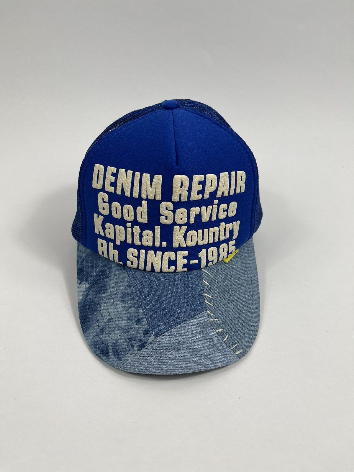 image of Kapital Denim Repair Cap in Bleu, Men's