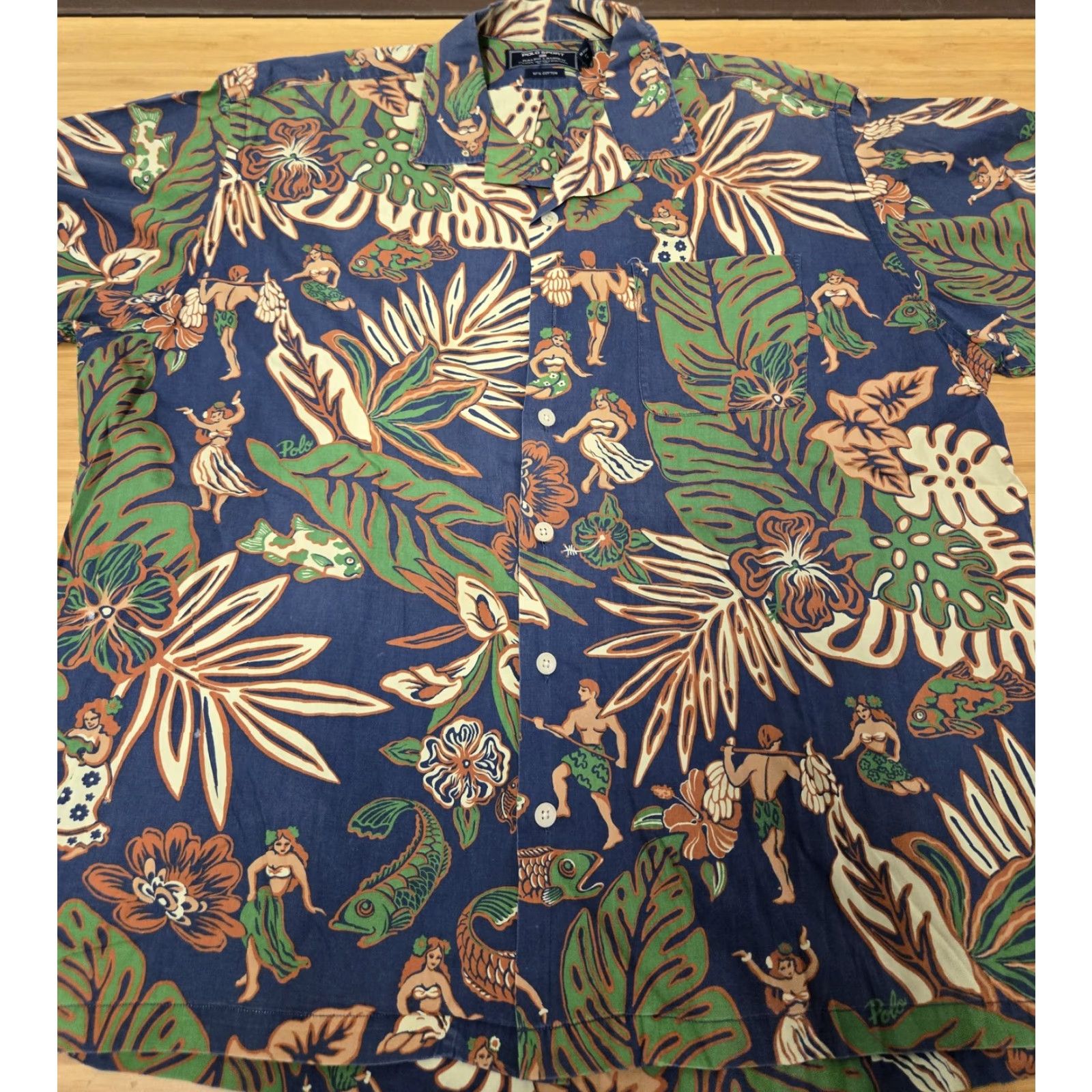 Polo Ralph Lauren Polo Ralph Lauren Shirt Mens XL Hawaiian Tropical Short Sleeve Button-Up Casual Beach Aloha Floral Blue Size US XL / EU 56 / 4 - 3 Thumbnail