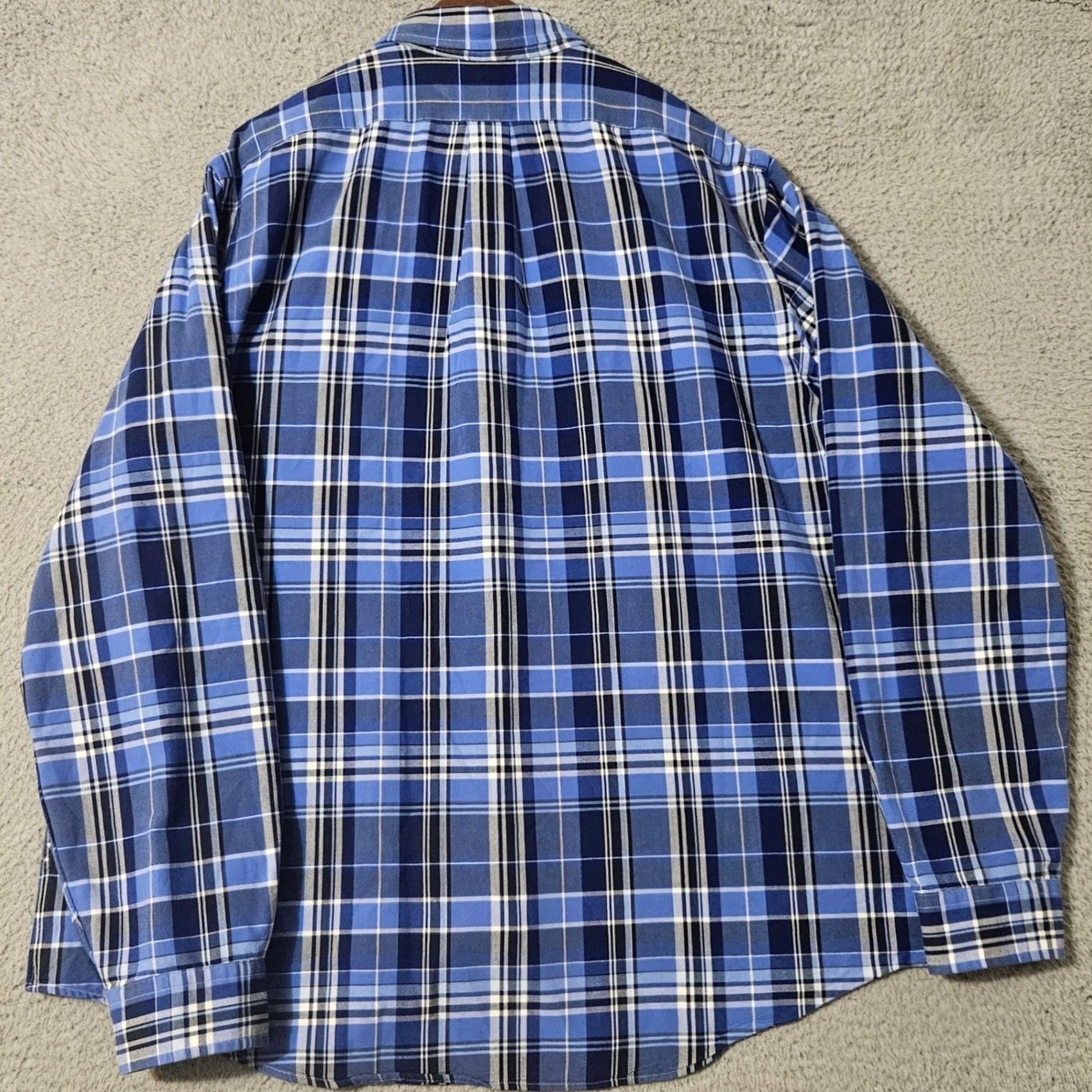 Polo Ralph Lauren Polo Ralph Lauren Shirt Classic Fit Oxford Blue 2XL XXL Men Long Sleeve Polo Ponies Flesh Pony Blue Plaid Shirt Mens Size US XXL / EU 58 / 5 - 3 Thumbnail